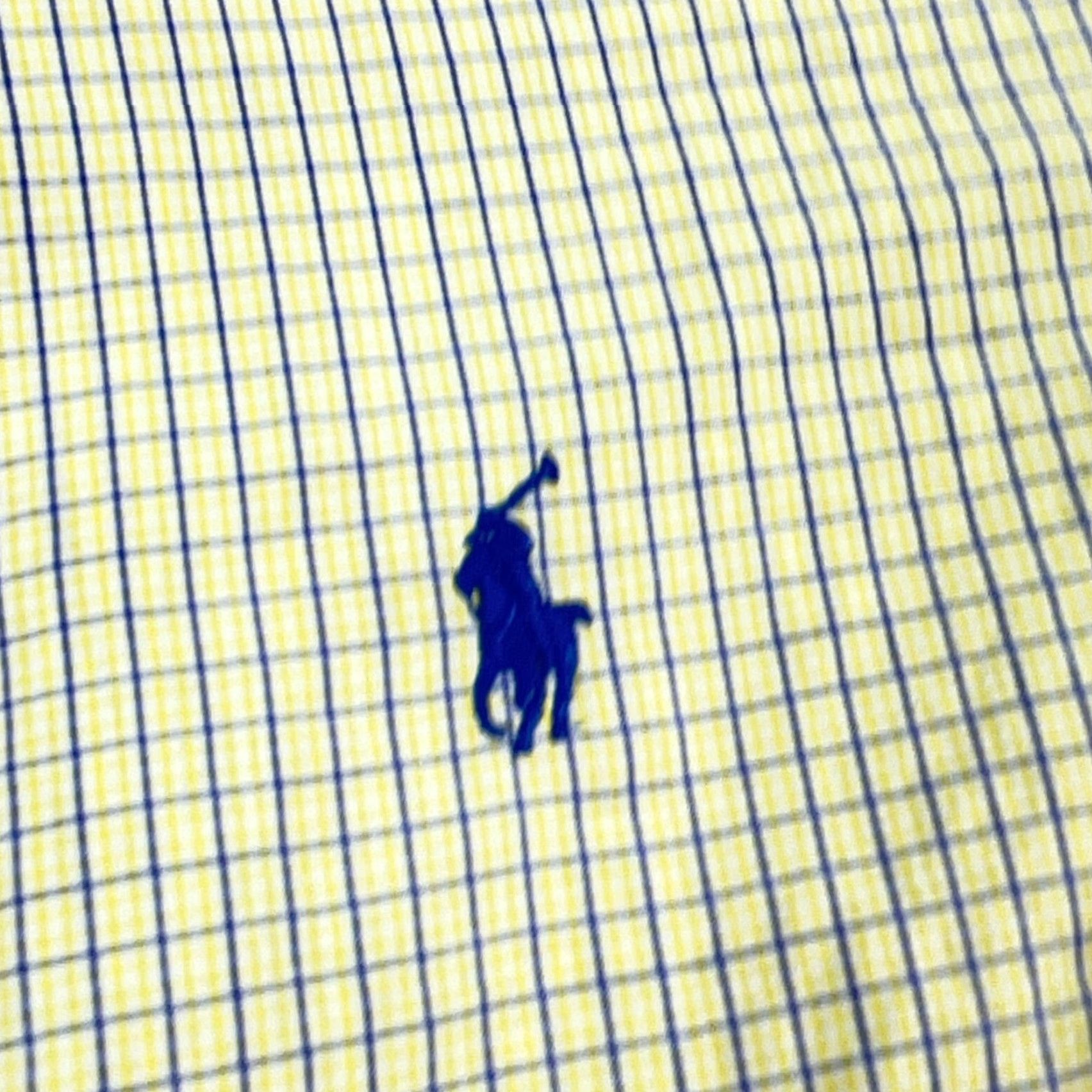 Ralph Lauren Ralph Lauren Button-Up Shirt Men 16.5 32 Yellow Blue Plaid Classic Fit Dress Yarmouth Poplin Button-Front Casual Size 46R - 4 Thumbnail