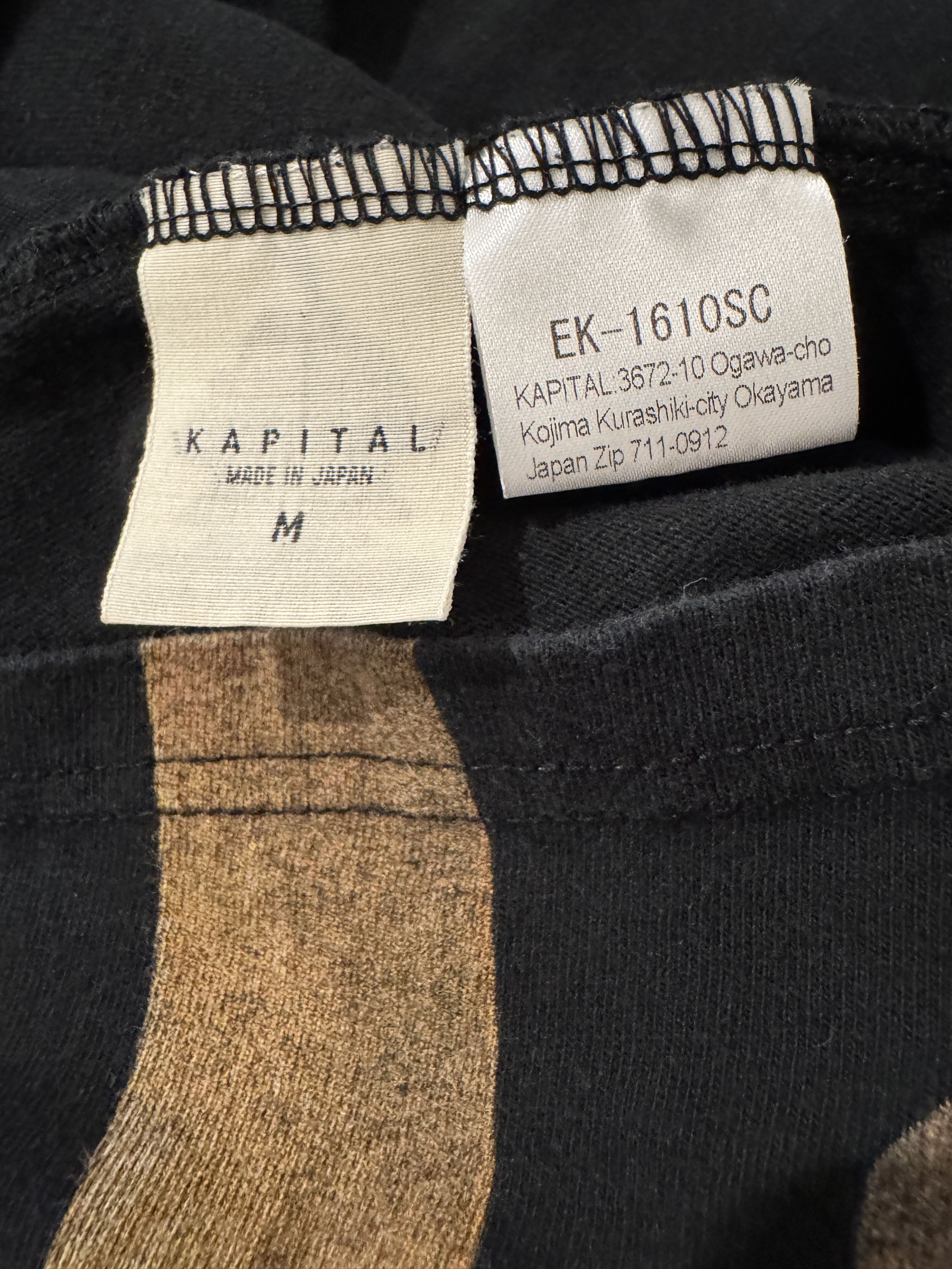 Kapital KAPITAL CURTAIN CONCHO JERSEY CREW T-SHIRT BLACK MEDIUM Size US M / EU 48-50 / 2 - 6 Thumbnail