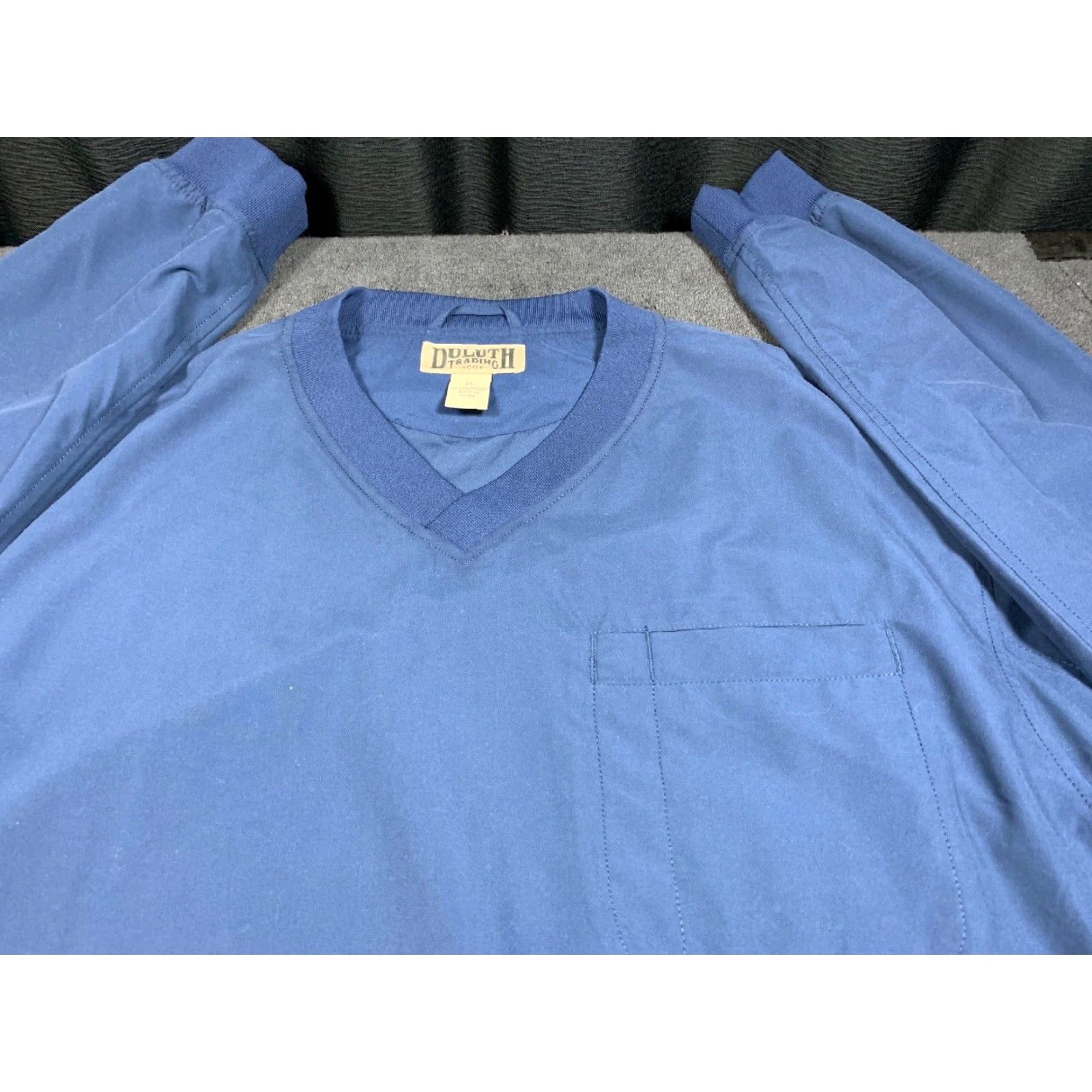 Duluth Trading Company Duluth Trading Company V Neck Pullover Wind Jacket Blue Men's XL Polyester Size US XL / EU 56 / 4 - 2 Thumbnail