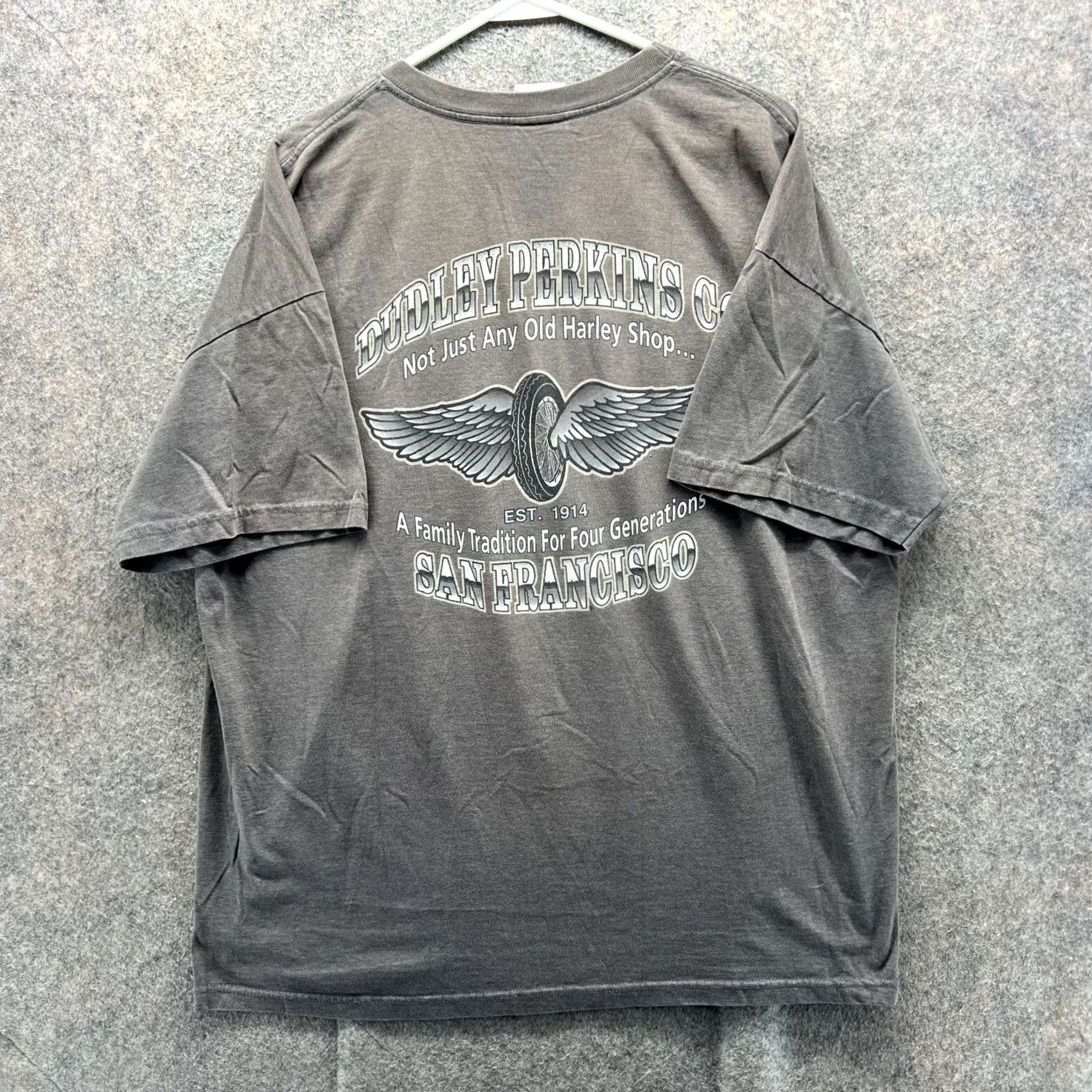 Harley Davidson VINTAGE Harley-Davidson Shirt Men 2XL Gray Crewneck T-Shirt Motorcycle Dudley Perkins Logo Casual All Seasons Mens Size US XXL / EU 58 / 5 - 2 Thumbnail