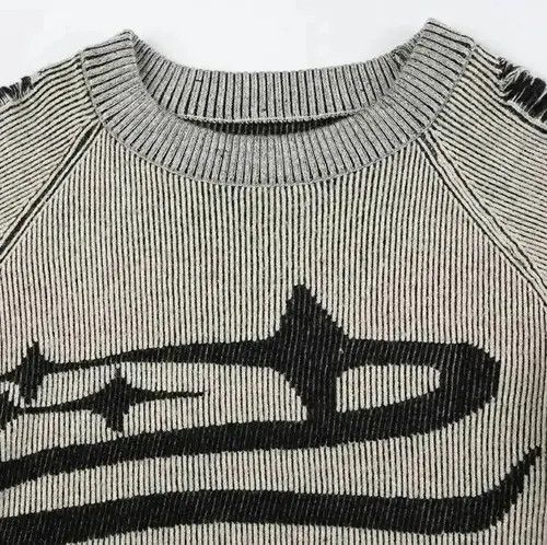 Japanese Brand Ripped Vintage Style Sweater Print Size M / US 6-8 / IT 42-44 - 4 Thumbnail