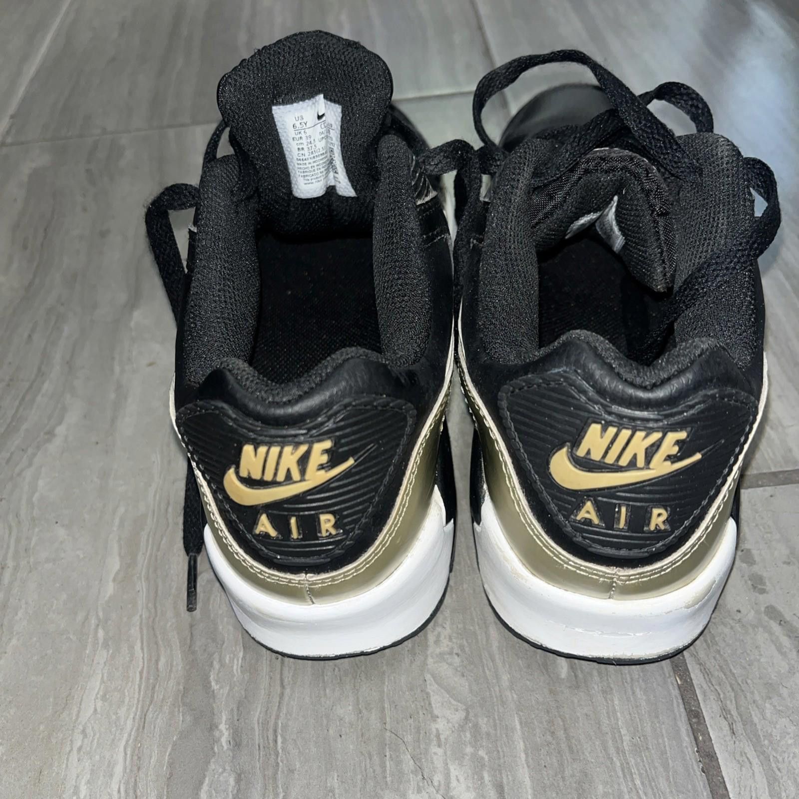 Nike Nike Air Max 90 LTR GS Black Gold CD6864 008- Size 6.5Y w 8 Size US 6.5 / EU 39-40 - 3 Thumbnail