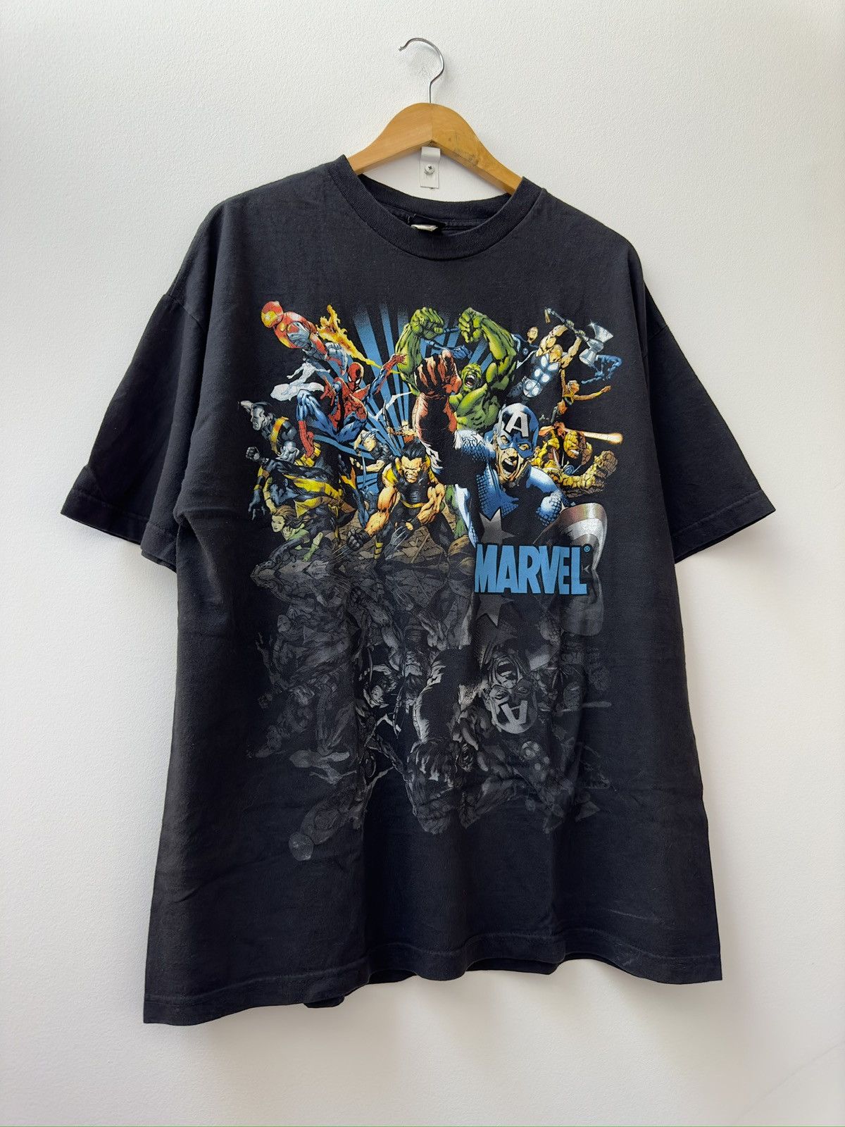 image of Marvel X Mad Engine X Aop in Black, Men's (Size XL)