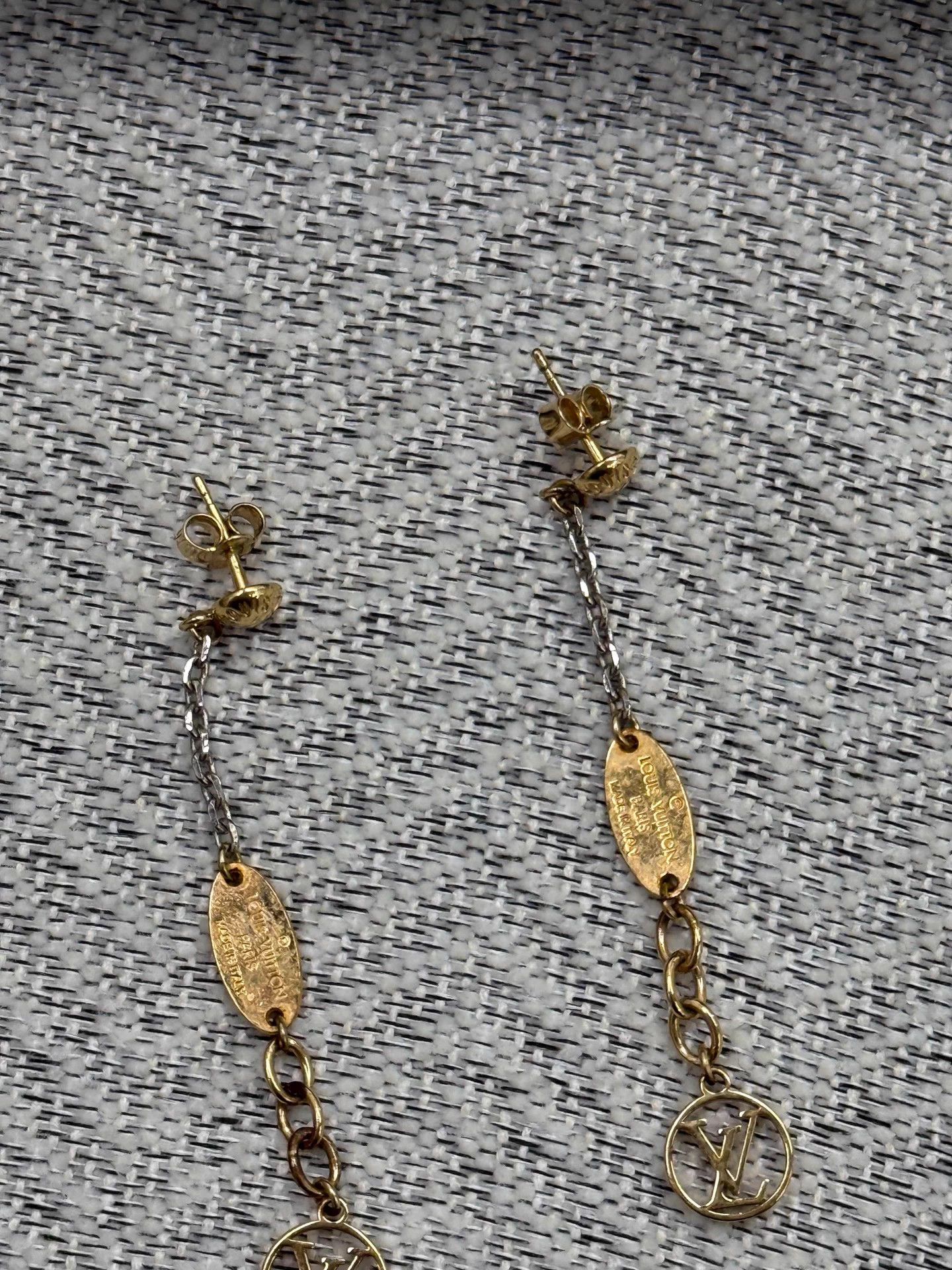 Louis Vuitton LV gold chain earrings Size ONE SIZE - 4 Thumbnail