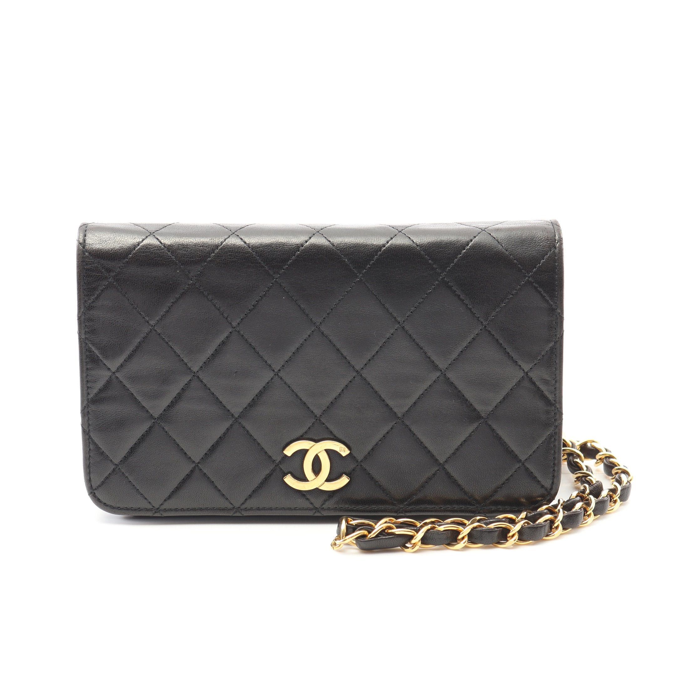 Chanel Chanel Mini Matelasse Full Flap Chain Shoulder Bag Lambskin Black Gold Hardware Size ONE SIZE - 1 Thumbnail