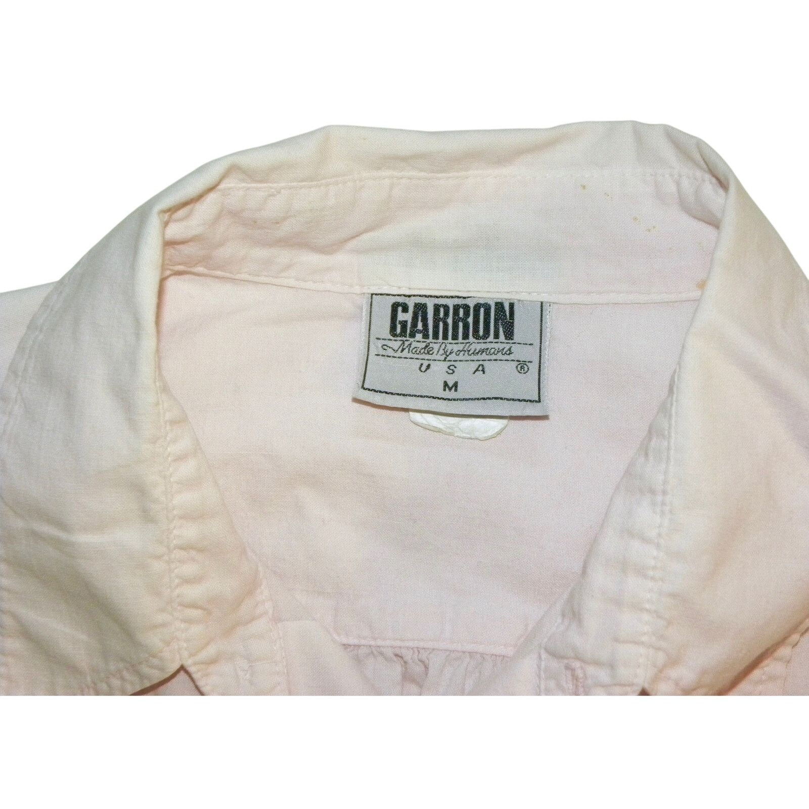 Vintage 80s Pink Boxy Cut Shirt with "G" monogram | Garron S/M Size US S / EU 44-46 / 1 - 6 Thumbnail