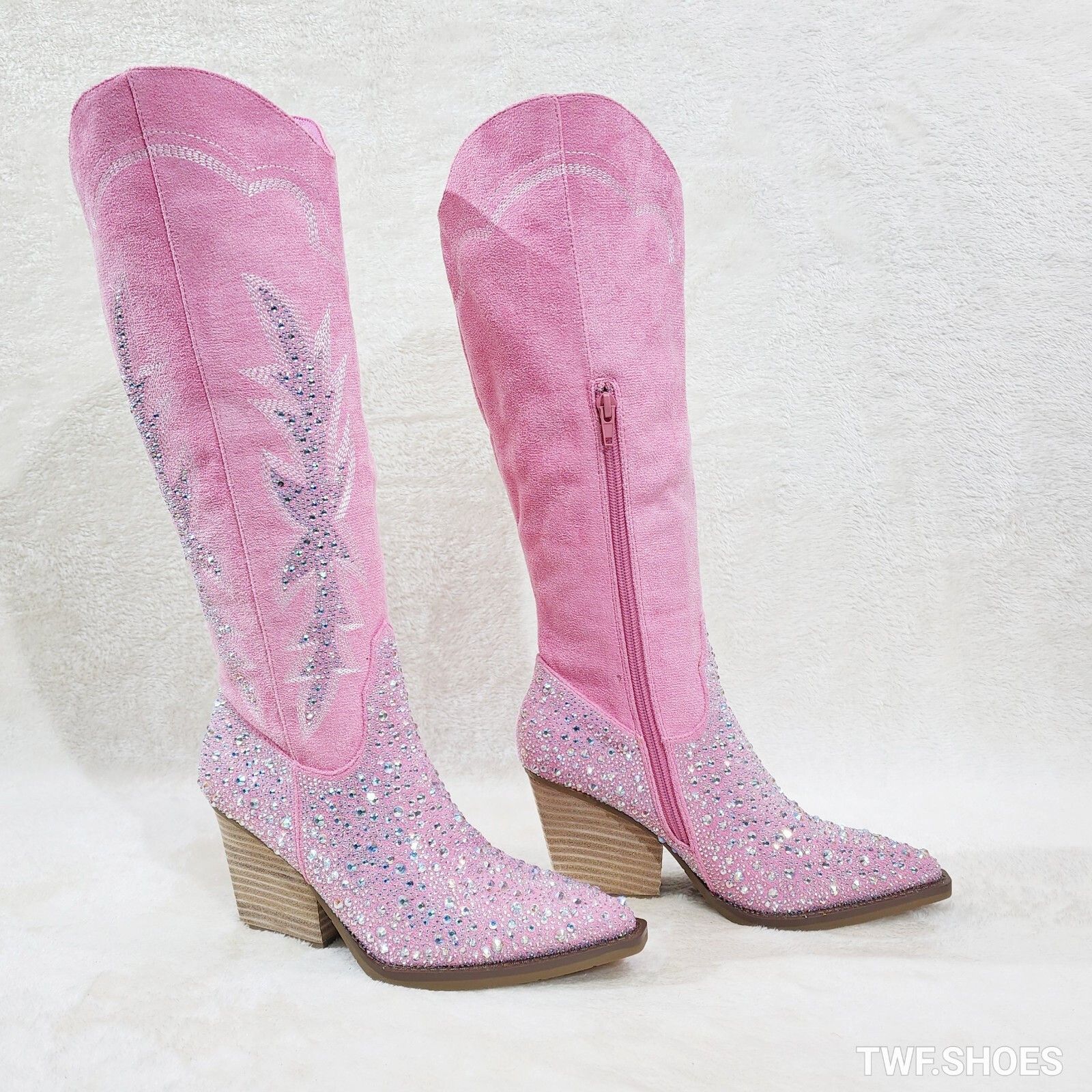 Other Murrey Bubble Gum Pink With Rhinestones Glamour Western Cowg Size US 7 / IT 37 - 5 Thumbnail