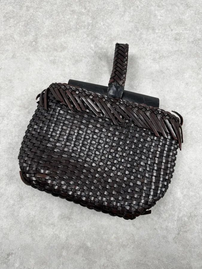 Jean Paul Gaultier 2000 Jean Paul Gaultier Woven Fringe Brown Leather Bag Size ONE SIZE - 5 Thumbnail