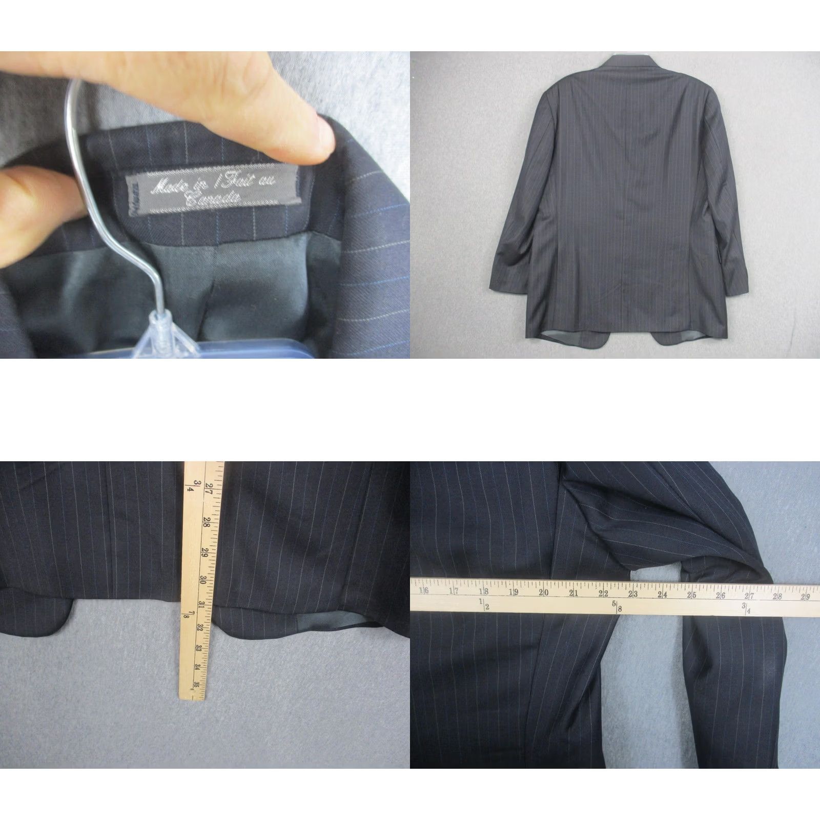 Loro Piana Loro Piana Suit Jacket Mens 44R Gray Pinstripe Three Button Sport Coat Italy Size 44R - 8 Thumbnail