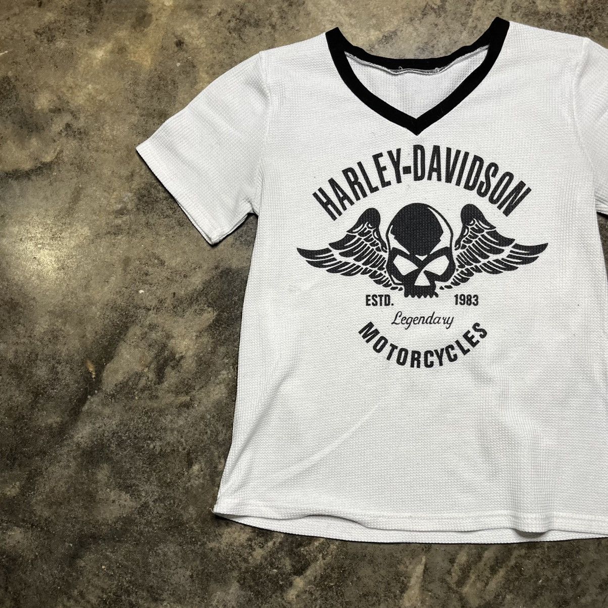 Harley Davidson vintage y2k harley davidson biker waffle knit tshirt Size US M / EU 48-50 / 2 - 2 Thumbnail