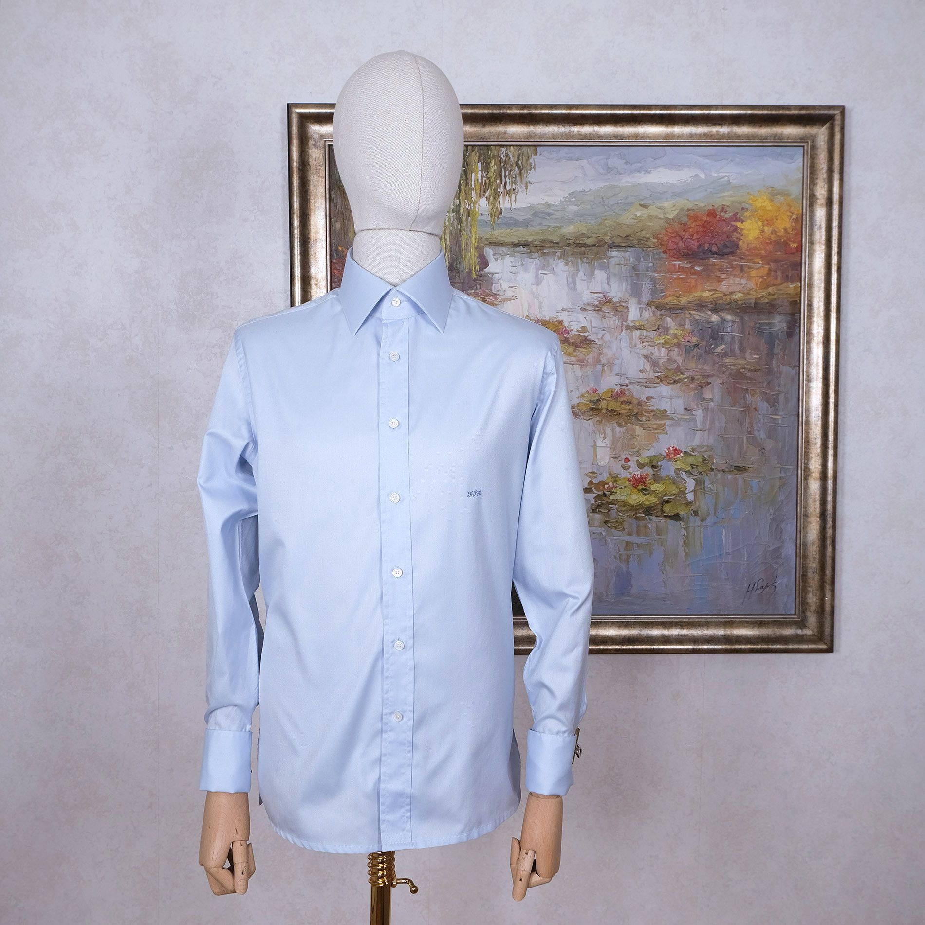 Francesco Smalto Francesco Smalto, blue bespoke collar shirt, size 16.5 UK Size US M / EU 48-50 / 2 - 1 Thumbnail