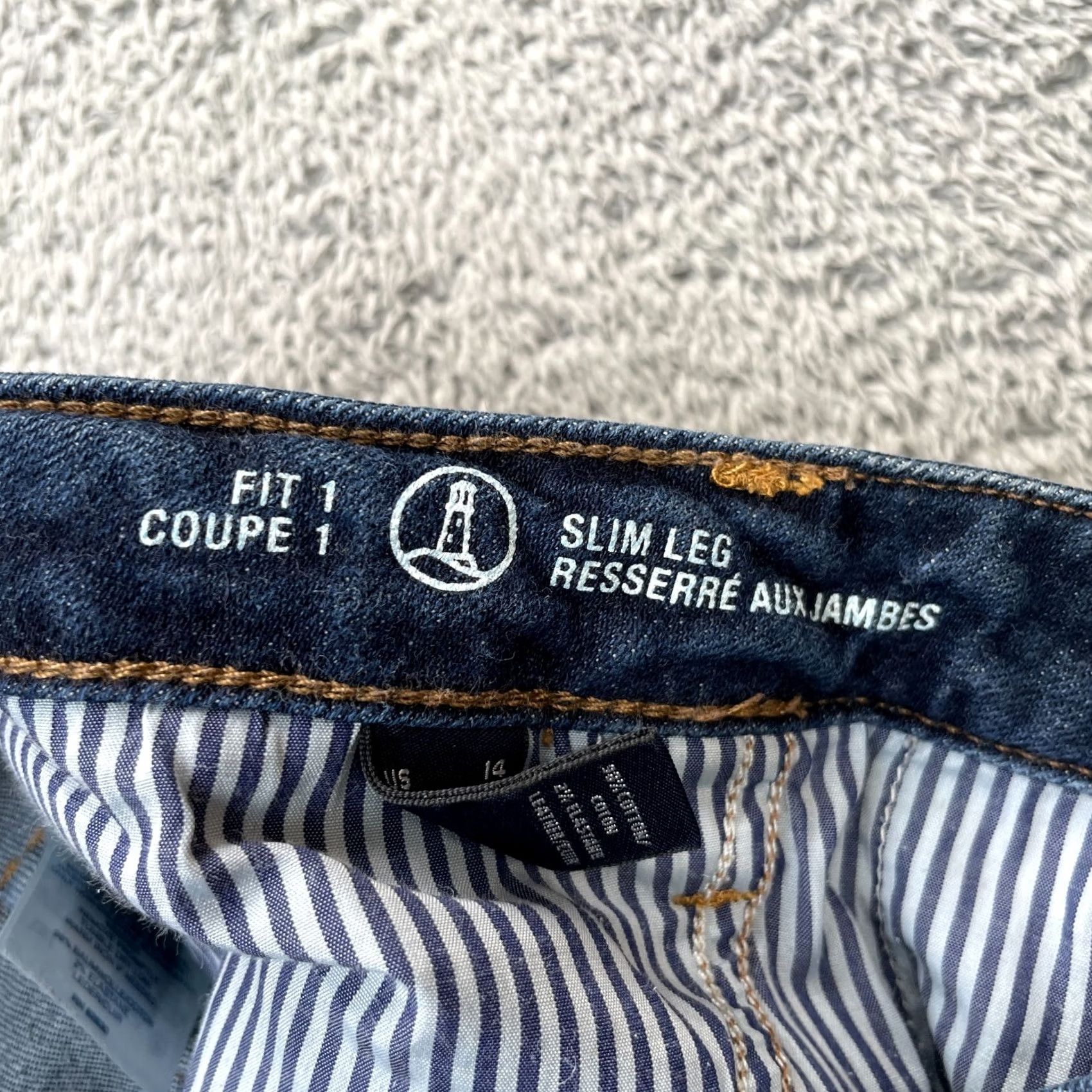 Lands' End Lands' End Jeans Womens 14P Blue Slim Leg Denim Stretch Cotton 5-Pocket Zip Button Logo City Preppy Size 24" / US 00 / IT 34 - 4 Thumbnail