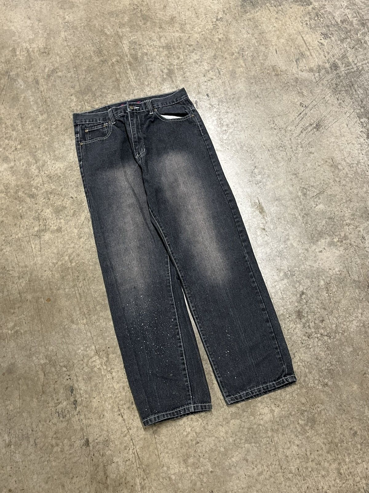 Southpole × Vintage Y2k baggy fit wide leg faded black denim skater hype rare Size US 34 / EU 50 - 5 Thumbnail