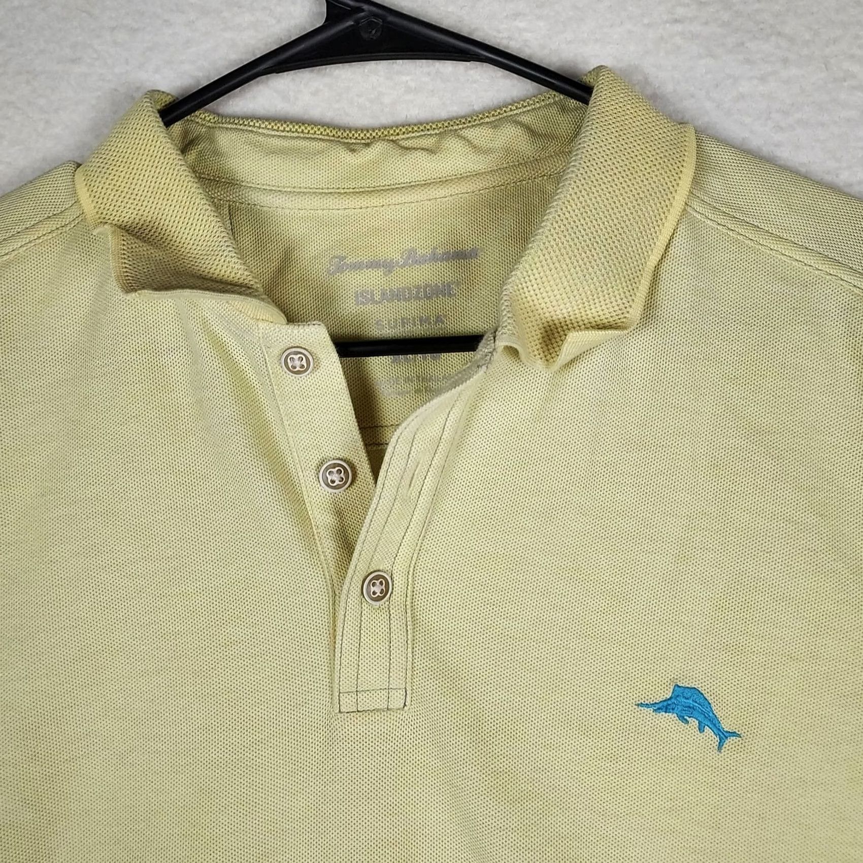 Tommy Bahama Tommy Bahama IslandZone Supima Polo Shirt Mens XL Yellow Short Sleeve Size US XL / EU 56 / 4 - 3 Thumbnail