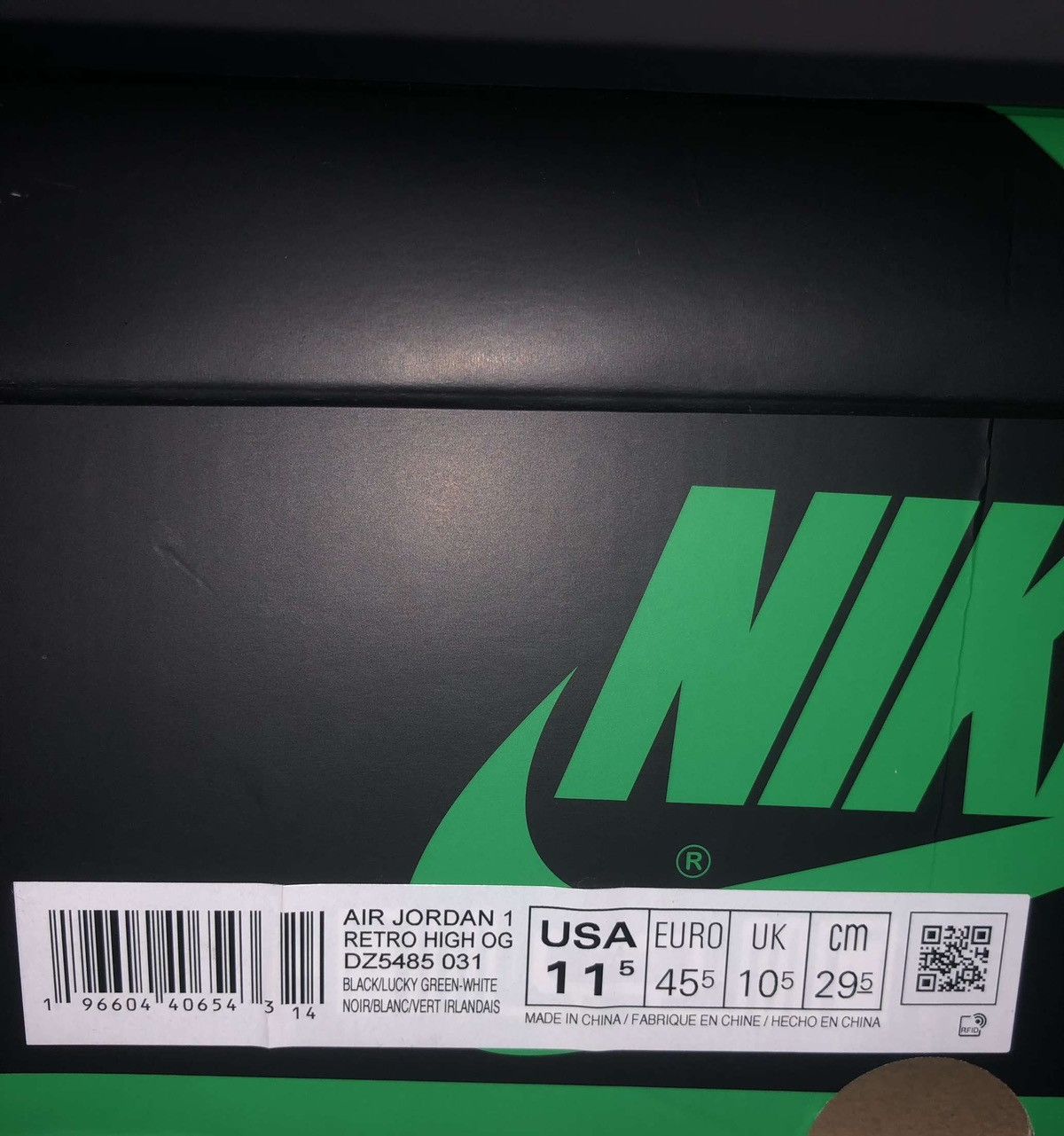 Jordan Brand Nike Air Jordan 1 Retro OG High ‘Lucky Green’ - Size UK 10 Size US 10.5 / EU 43-44 - 8 Thumbnail