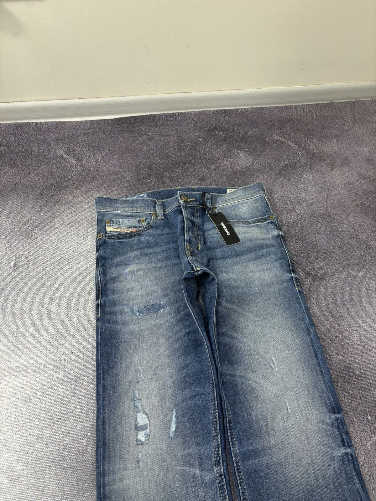 Diesel Diesel Tepphar NWT Slim Carrot Ripped Blue Denim Jeans Size US 28 / EU 44 - 4 Thumbnail