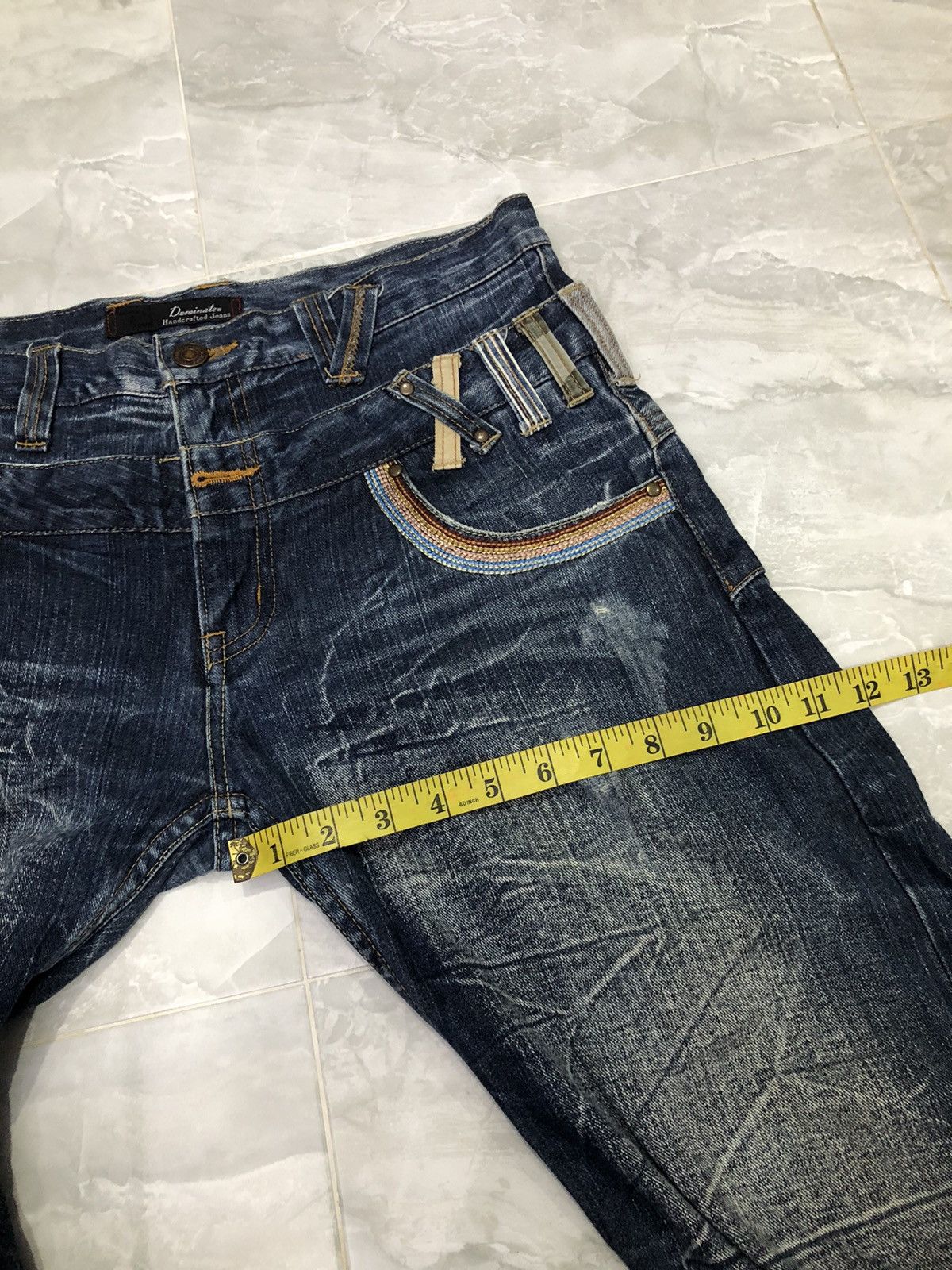 Japanese Brand Dominate Handcrafted 3/4 Denim – Double Waist + Patch Loop Size US 34 / EU 50 - 16 Thumbnail