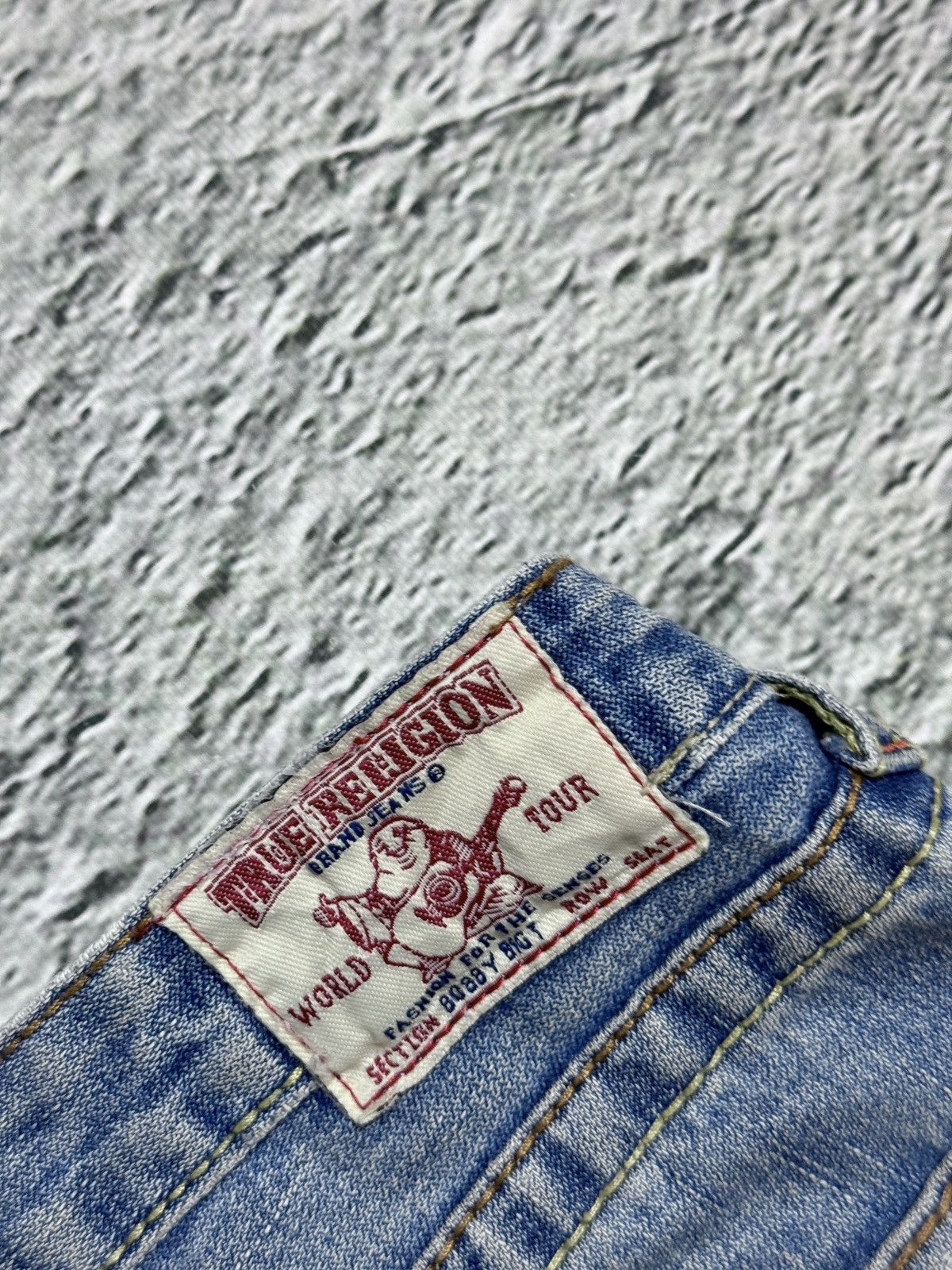 True Religion True Religion flared jeans blue white thick stitching Y2K Size 27" / US 4 / IT 40 - 5 Thumbnail