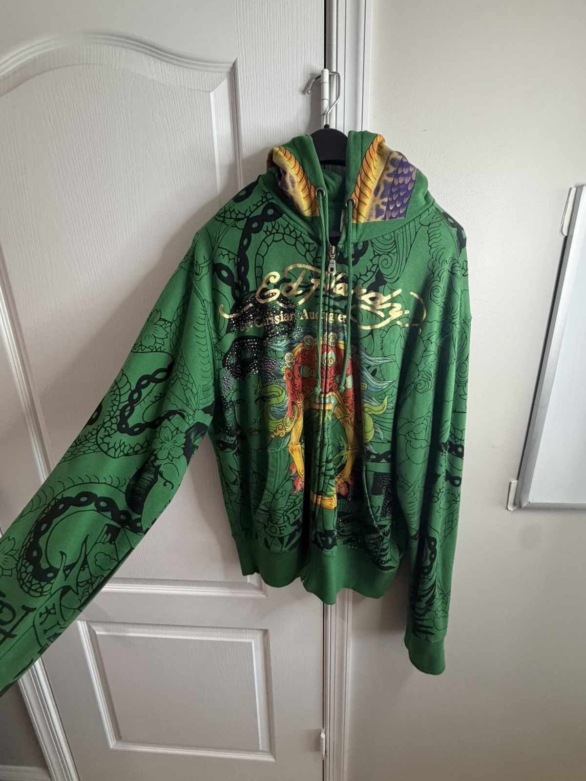 Ed Hardy Vintage Ed Hardy Rhinestone Hoodie Size US XL / EU 56 / 4 - 1 Thumbnail