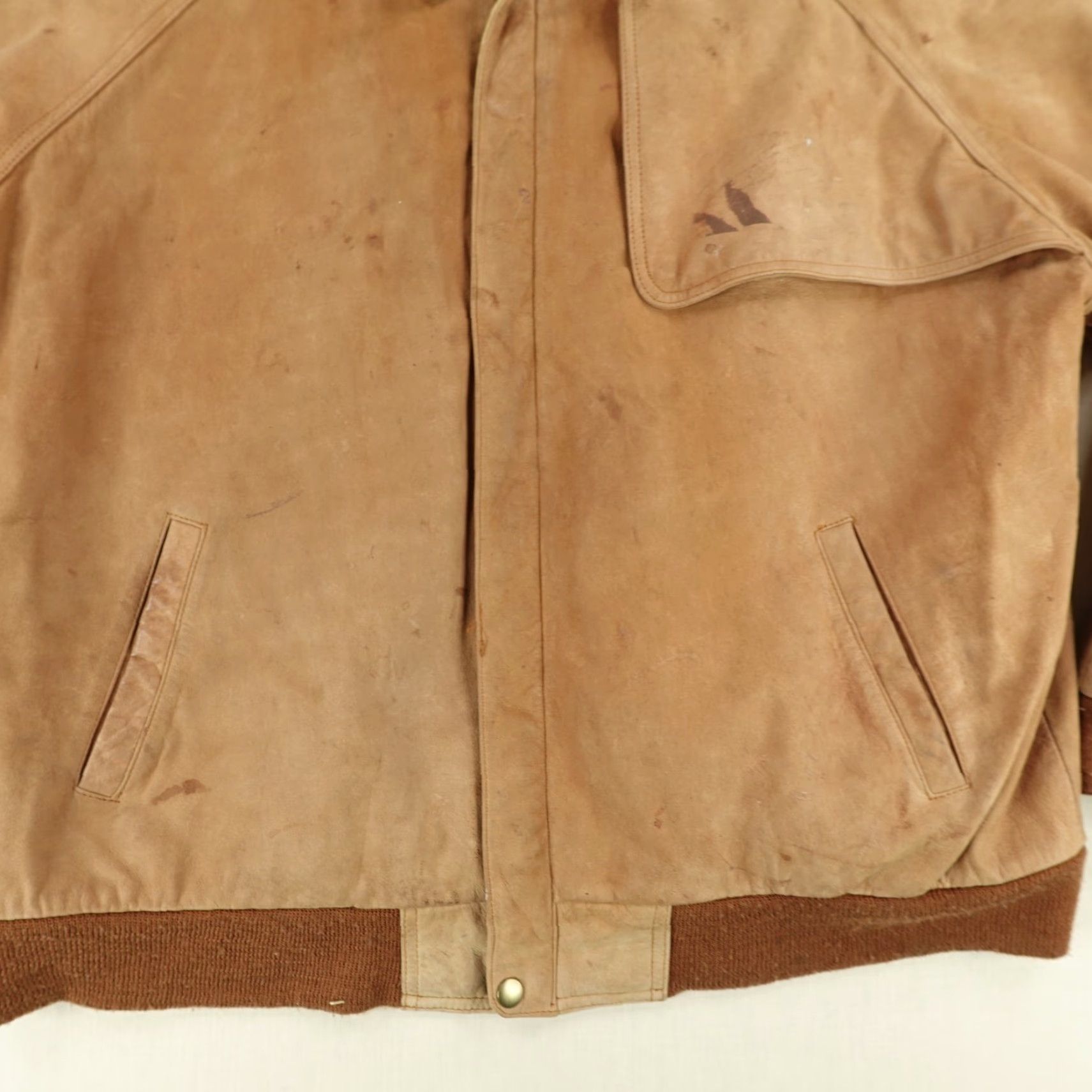 Marlboro VINTAGE Marlboro Jacket Mens XL Bomber Leather Zip Full Zip Lined Pockets 90s Outdoor Brown Men Size US XL / EU 56 / 4 - 4 Thumbnail