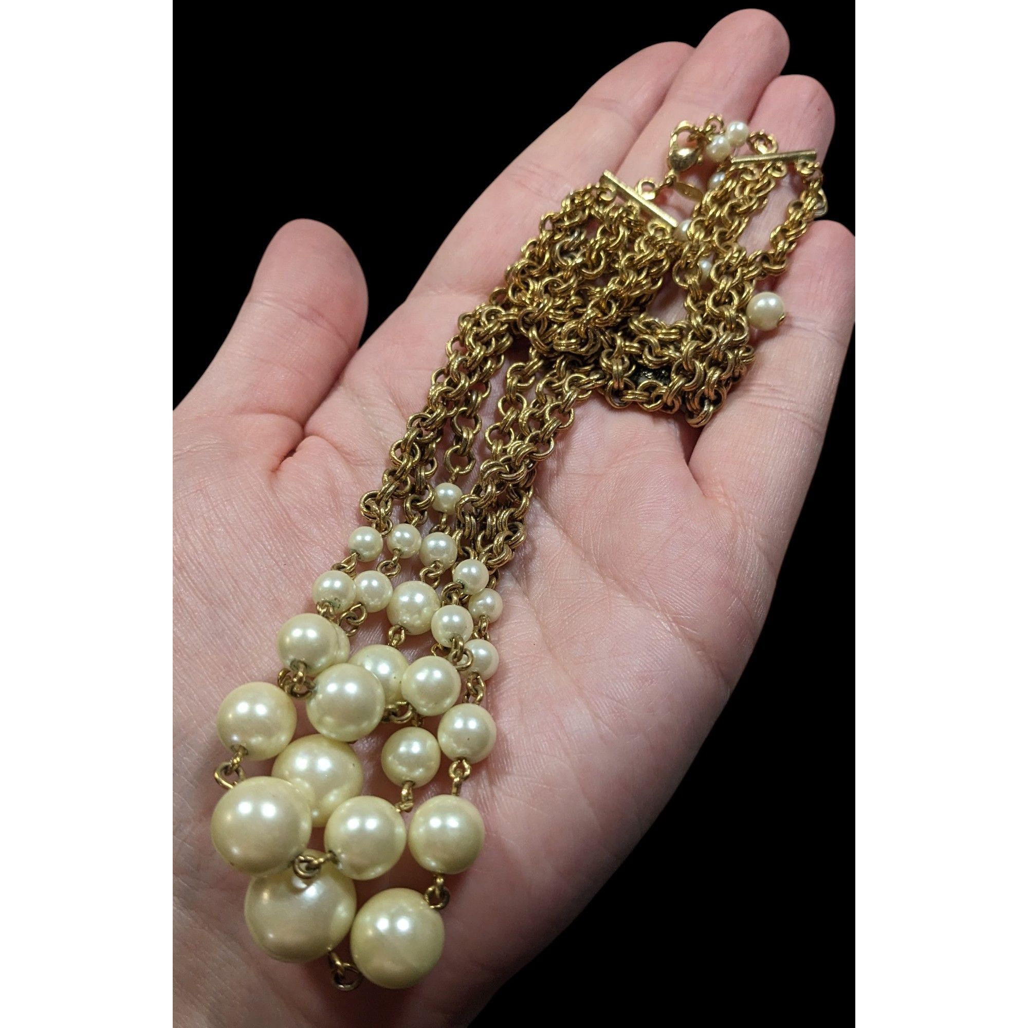 Other Vintage Glam Avon Cream And Gold Tone Fuax Pearl Layered Cha Size ONE SIZE - 3 Thumbnail