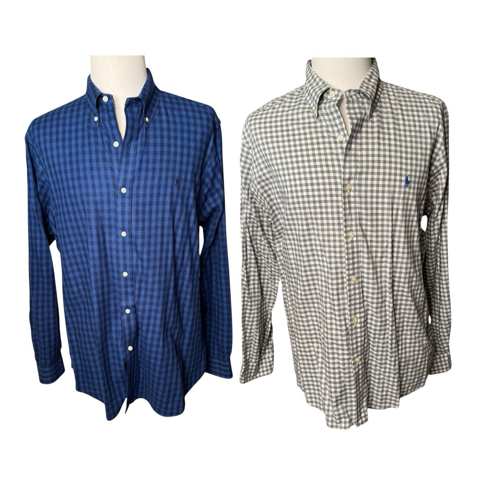 Ralph Lauren Ralph Lauren 2 Gingham Button Down Shirts Blue Gray XL Size US XL / EU 56 / 4 - 1 Thumbnail