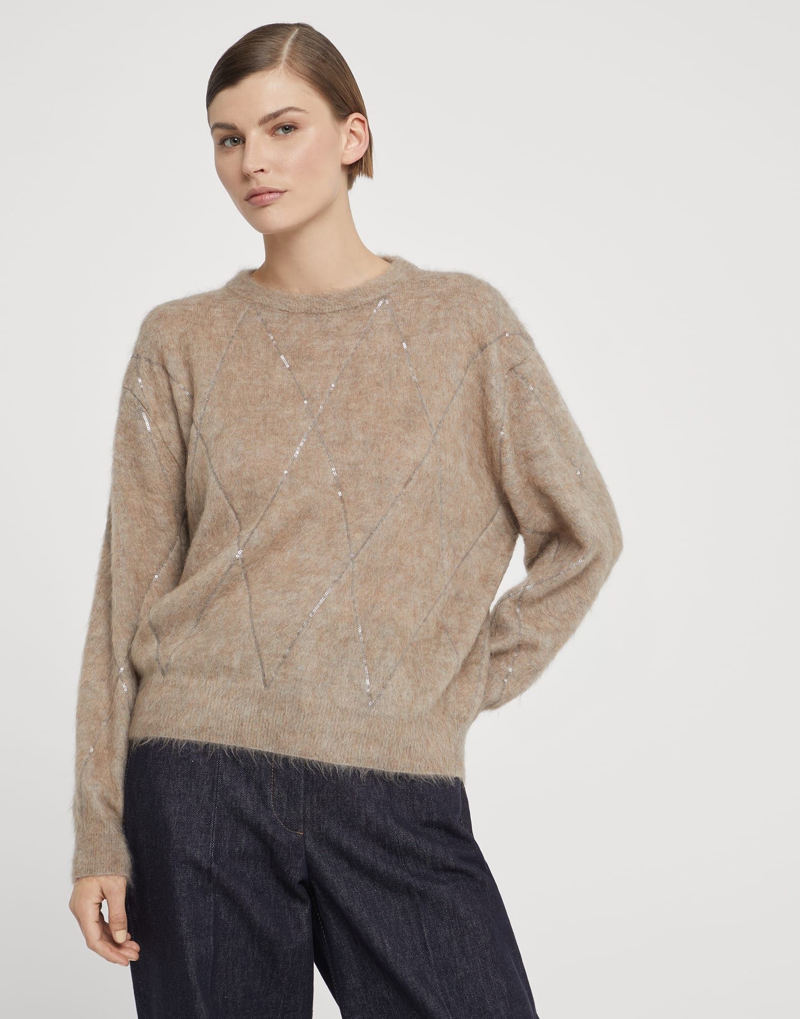 Brunello Cucinelli o1la1rc1a1025 Sweater in Beige Size M / US 6-8 / IT 42-44 - 1 Thumbnail