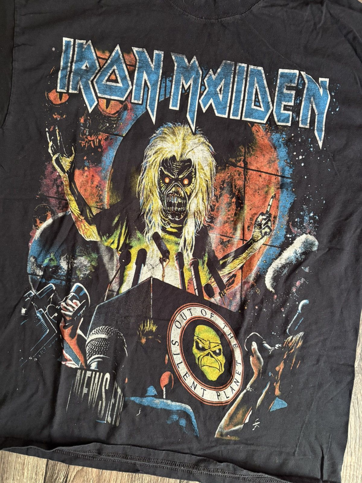 Band Tees × Iron Maiden × Vintage 2000s Iron Maiden ‘Out Of The Silent Planet’ Rock T-Shirt Size US XL / EU 56 / 4 - 2 Thumbnail