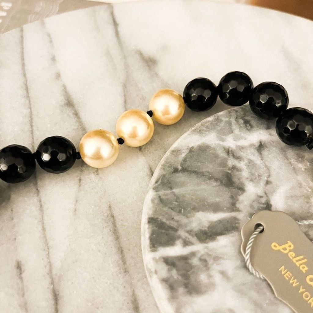 Designer Bella Pietra Etched Black Onyx Beaded Necklace Size ONE SIZE - 4 Thumbnail