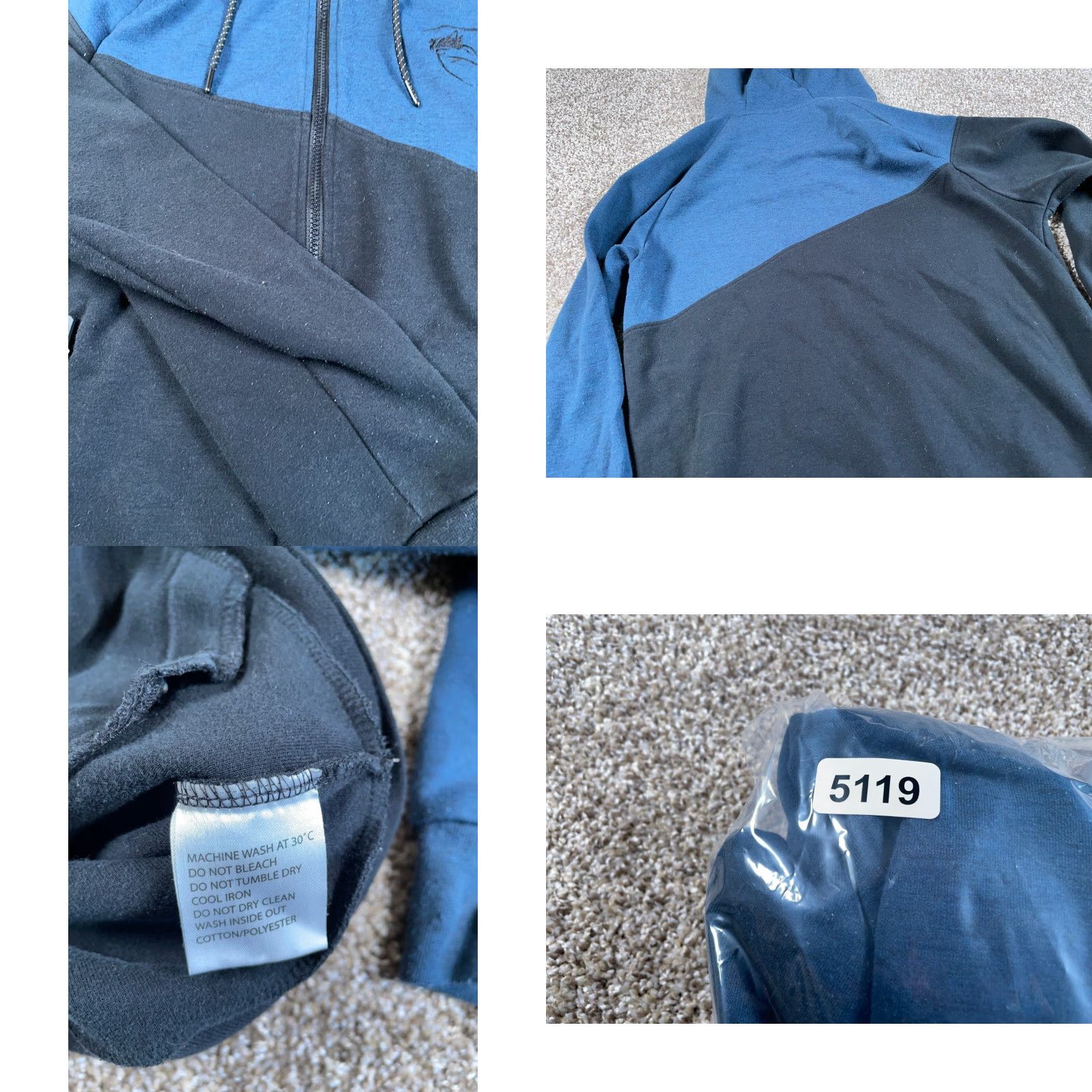 Vintage Alphalete Hoodie High Neck Zip Up Adult Medium Black Blue Sweatshirt Athleisure Size US M / EU 48-50 / 2 - 9 Thumbnail
