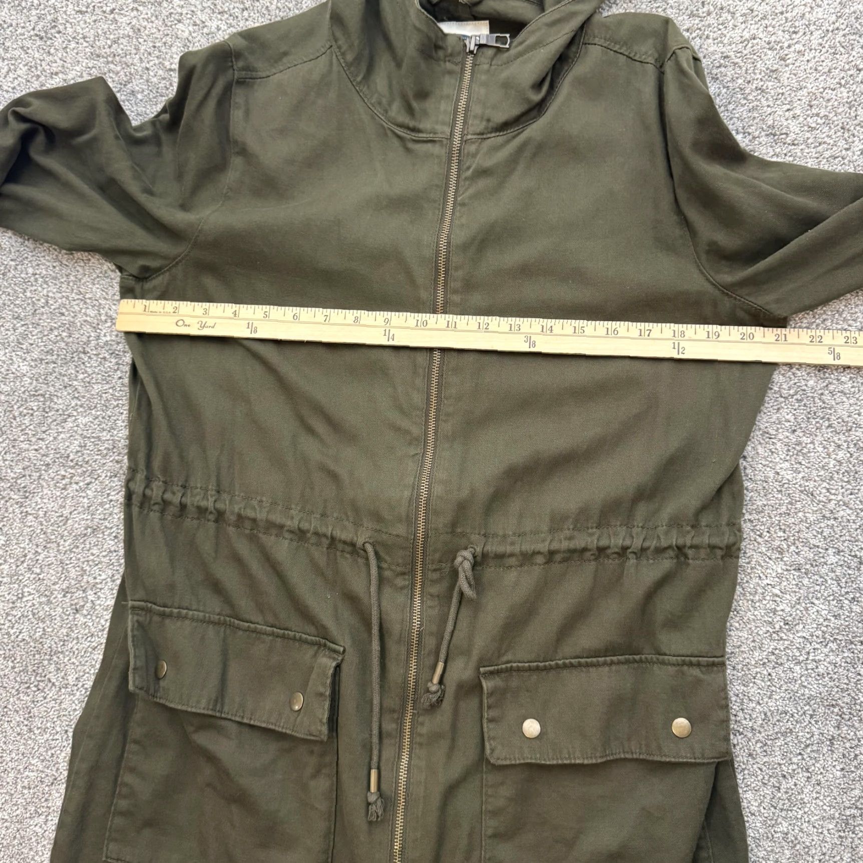 Old Navy Old Navy Jacket Women M Green Utility Parka Hooded Drawstring Pockets Full Zip Lightweight Spring Fall Casual Travel Size M / US 6-8 / IT 42-44 - 4 Thumbnail