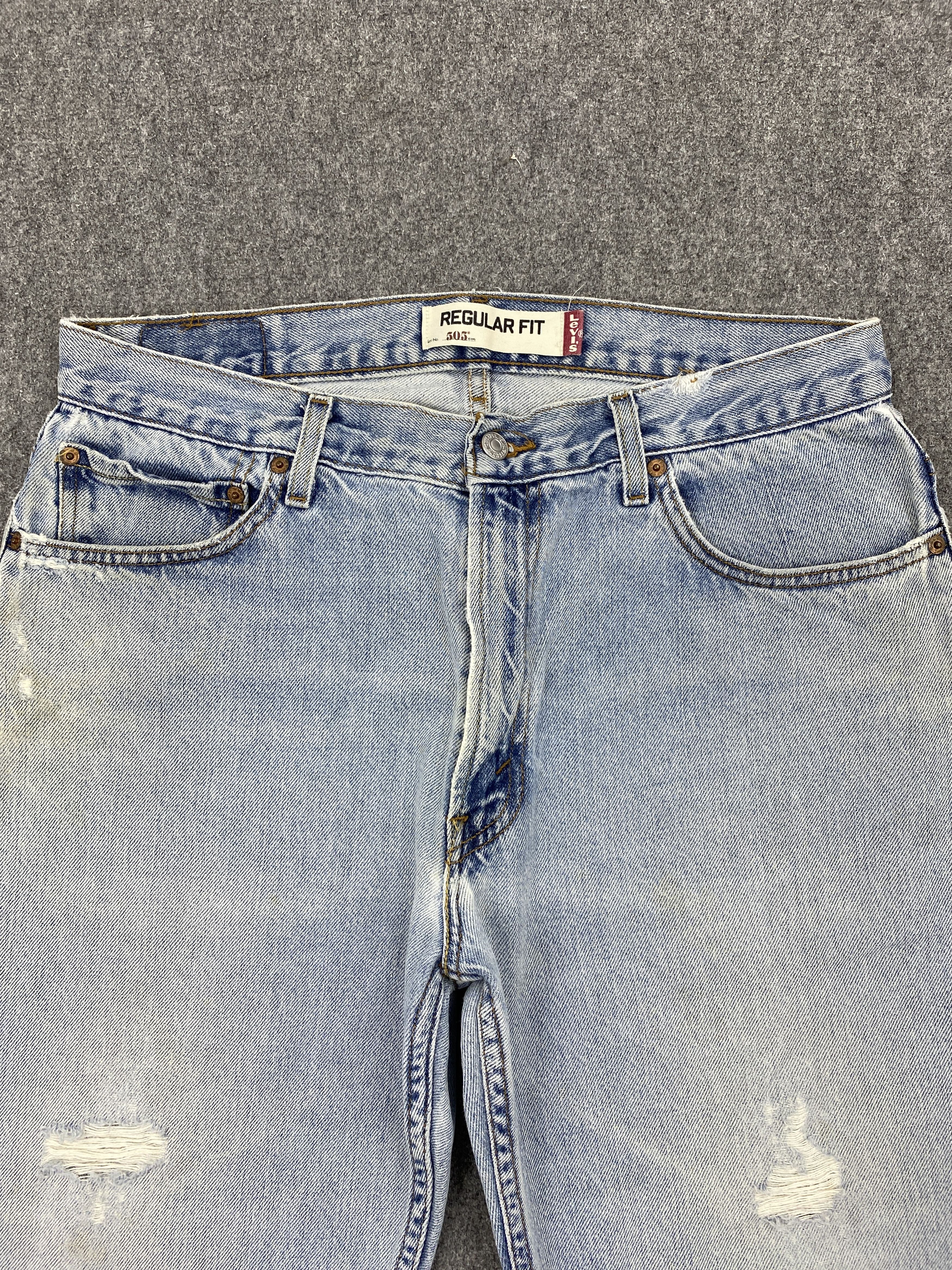 Levi's Light Washed Vintage Levis 505 Jeans DP2621 Size US 34 / EU 50 - 2 Thumbnail
