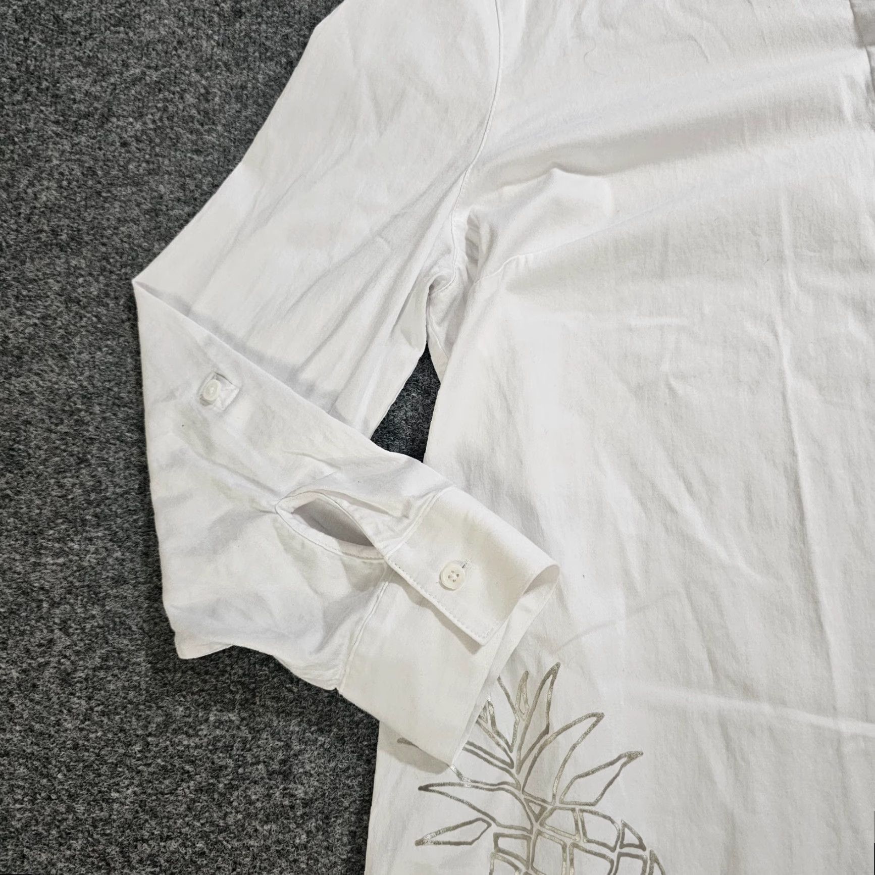 Vintage Chicos Top Tunic Shirt Womens XL White Pineapple Button Long Sleeve Classic Casual Size XL / US 12-14 / IT 48-50 - 4 Thumbnail