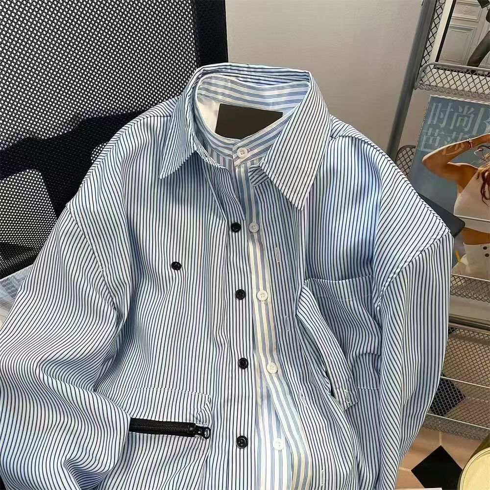 Vintage Utility Stripe Oversized Shirt Size US M / EU 48-50 / 2 - 2 Thumbnail