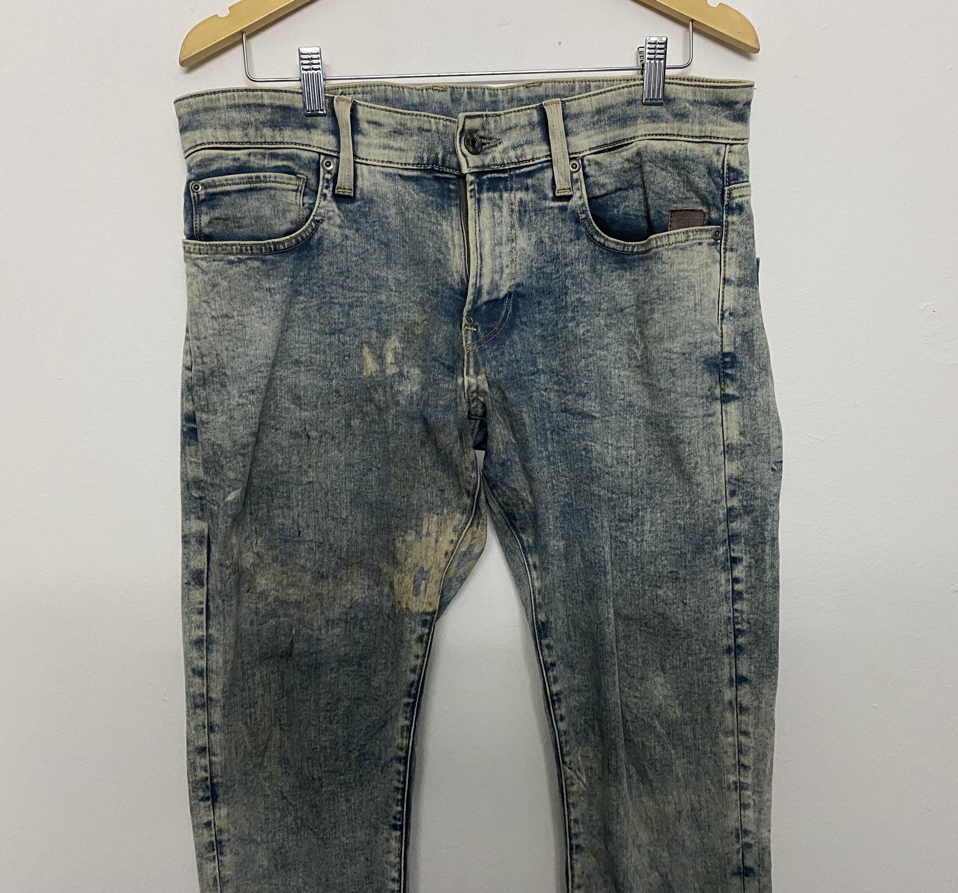 G-Star RAW Revend Super Slim Jeans Acid Wash Distressed jean