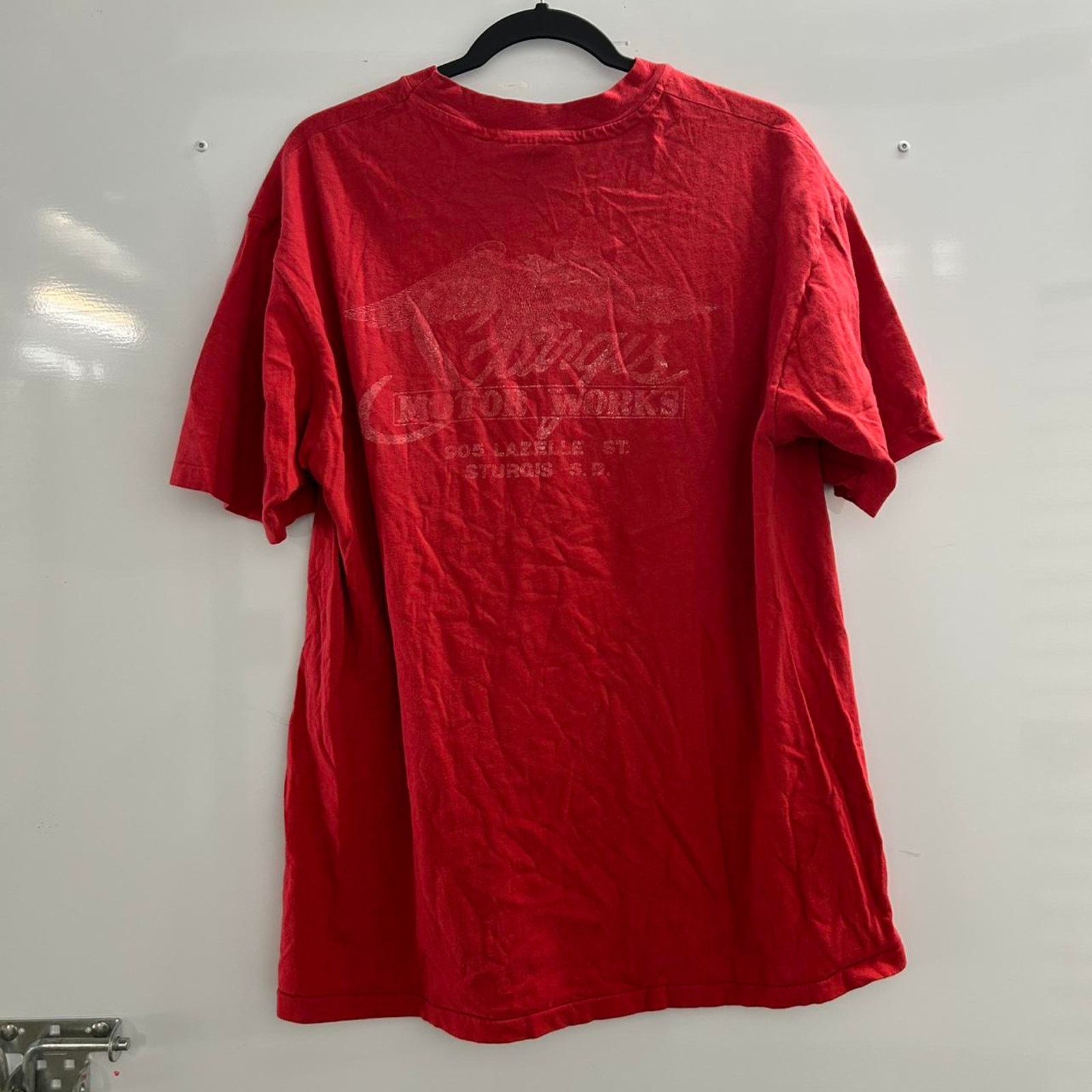 Hanes VTG Red Broken Spoke Saloon biker tee Size US XL / EU 56 / 4 - 3 Thumbnail