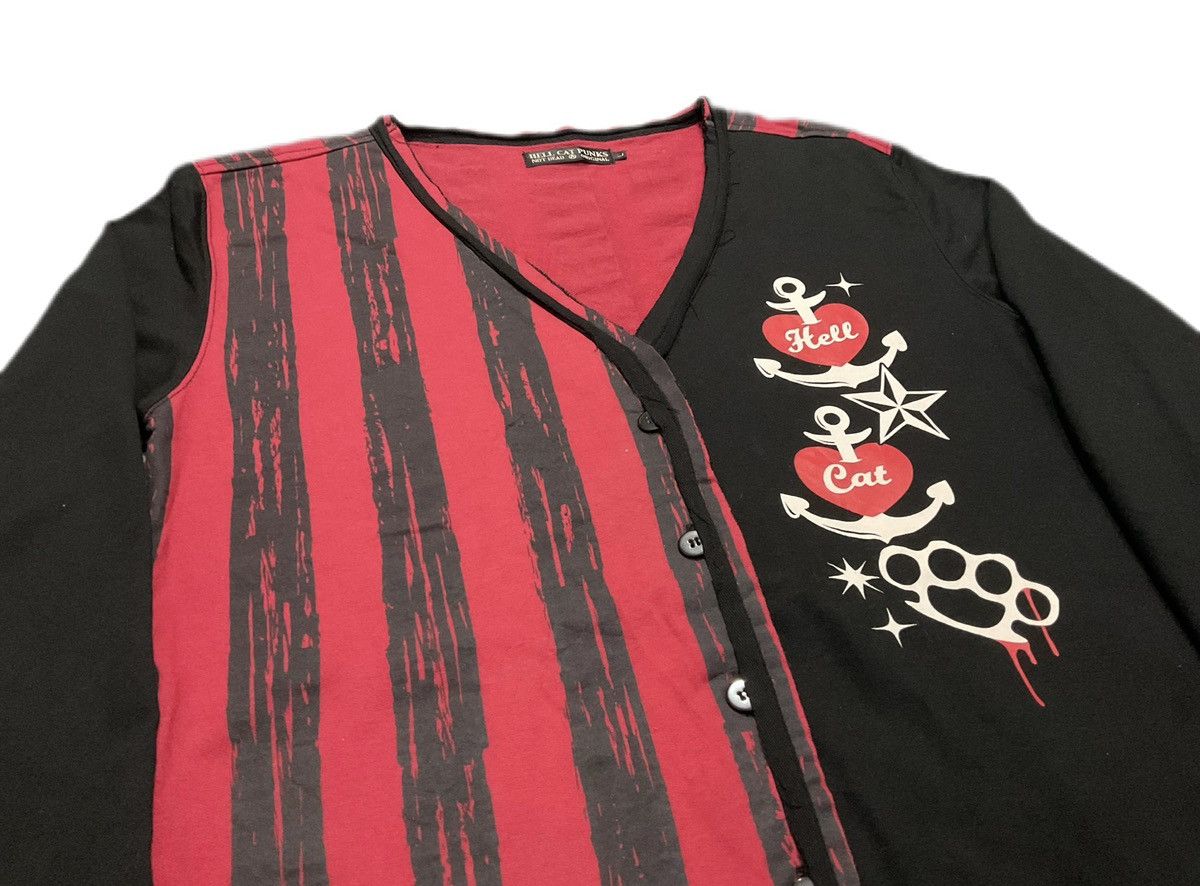 image of Crazy Y2K Hell Cat Punks Cardigan Seditionaries Style in Black Red, Men's (Size Large)