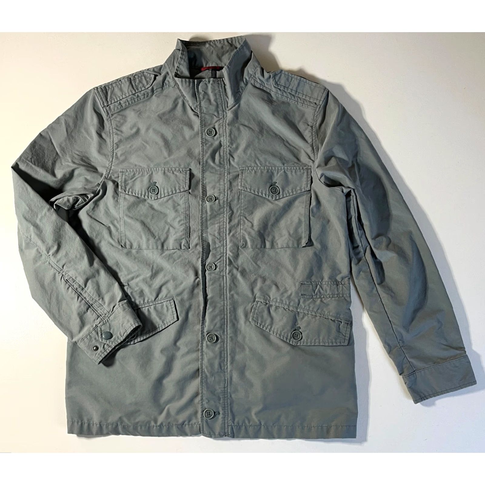 UNTUCKit VINTAGE UNTUCKit Men's Vintner Field Jacket 40865 XL Gray Canvas Cotton Blend Lightweight Pockets Casual Fall/Spring Mens Jacket Size US XL / EU 56 / 4 - 6 Thumbnail