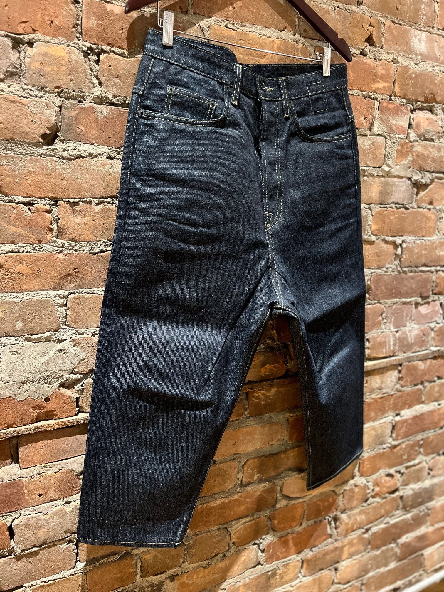 Rick Owens Drkshdw Rick Owens DRKSHDW Collapse Cut Raw Cone Mills Denim Size US 32 / EU 48 - 3 Thumbnail