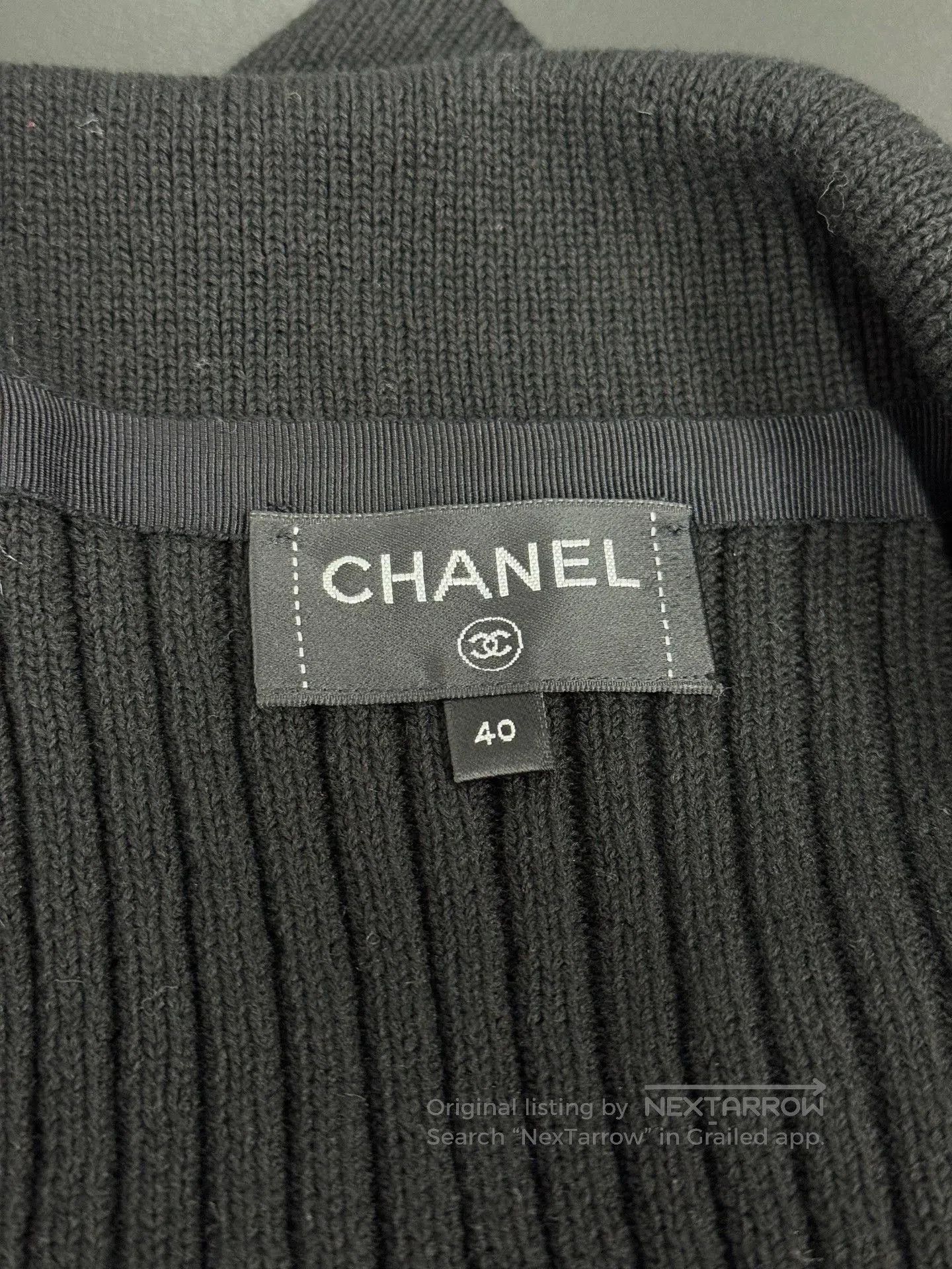 Chanel Chanel Black Gold Button Knit Cardigan. Size US M / EU 48-50 / 2 - 3 Thumbnail
