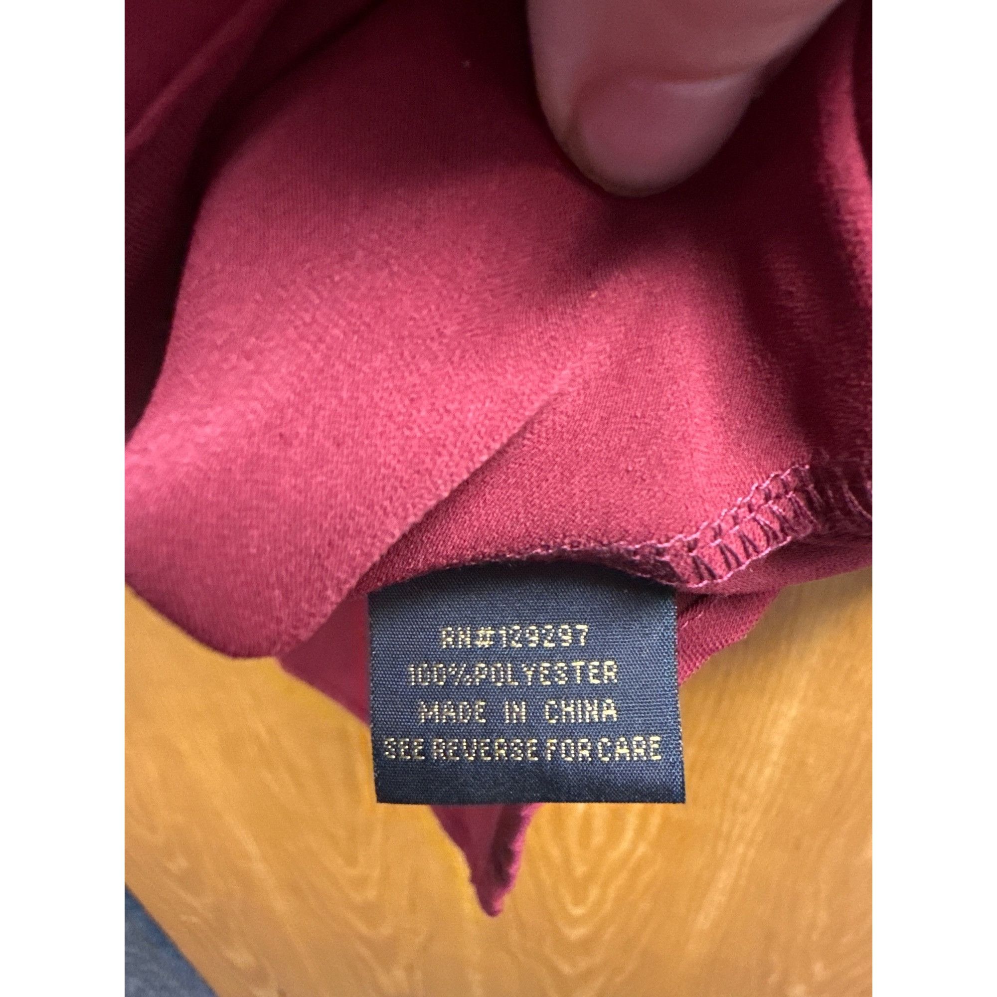 Other Women's Burgundy Blouse With Roll-Up Sleeves & Buttoned Fron Size XL / US 12-14 / IT 48-50 - 7 Thumbnail