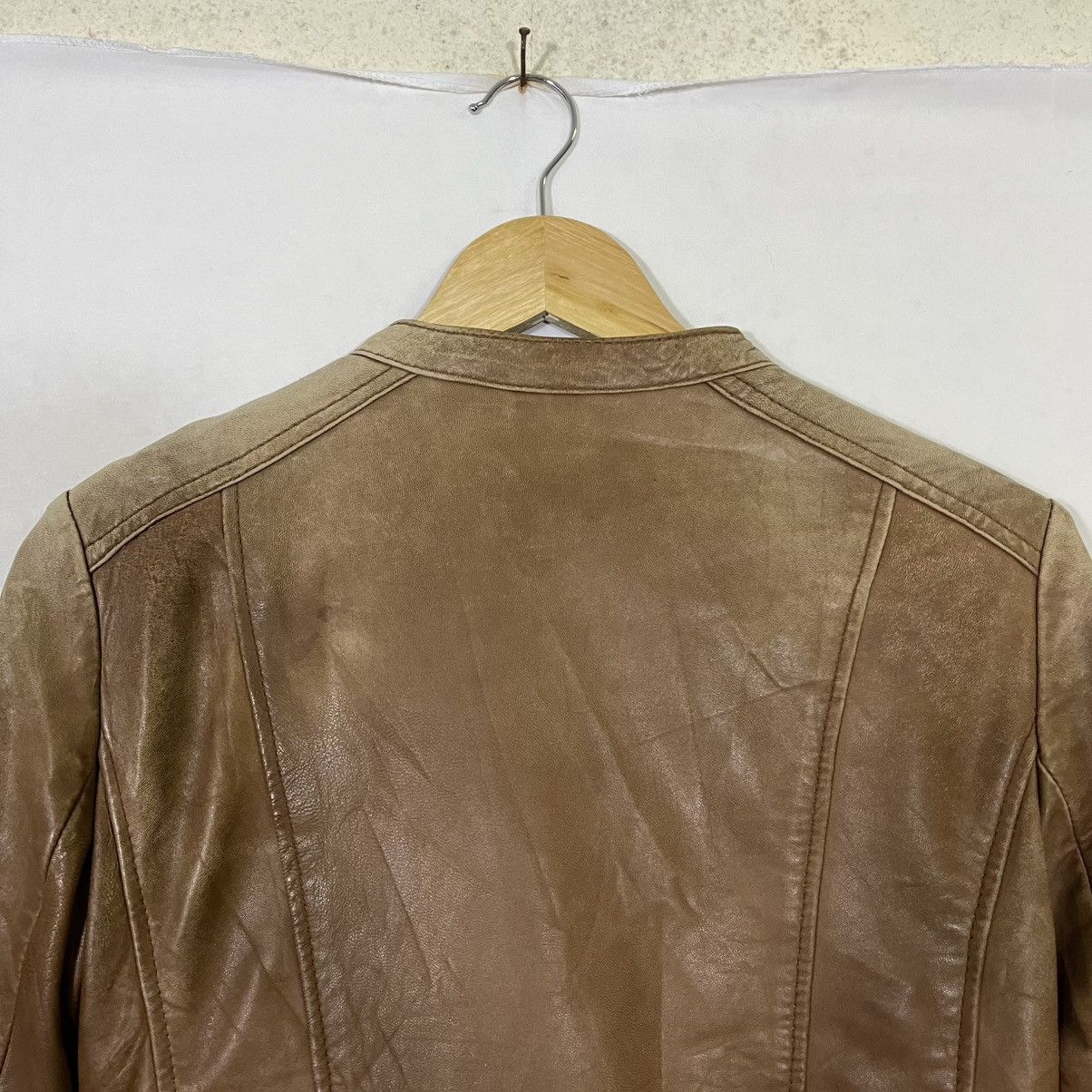 If Six Was Nine MANGO SHEEP GENUINE LEATHER DOUBLE COLLAR BIKER JACKET Size S / US 4 / IT 40 - 13 Thumbnail