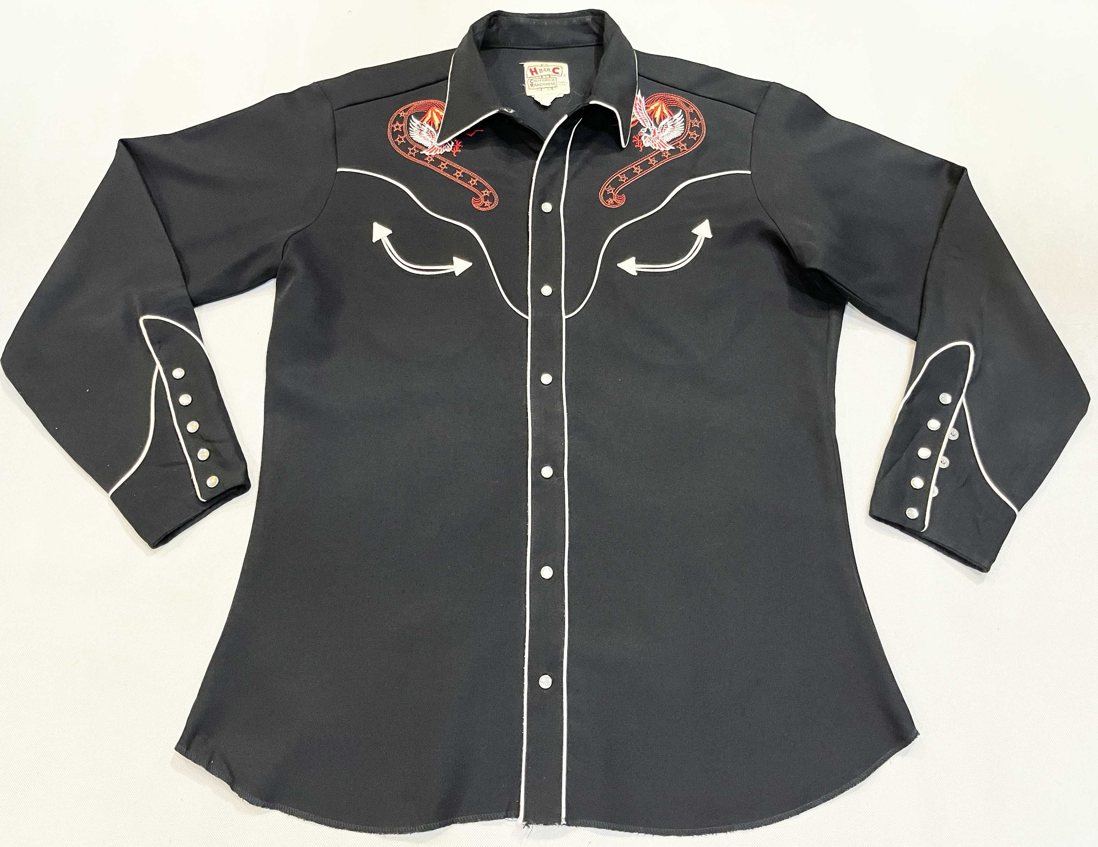 Vintage Vintage H Bar C Western Cowboy Embroidered Snap Button Shirt Size US L / EU 52-54 / 3 - 1 Thumbnail