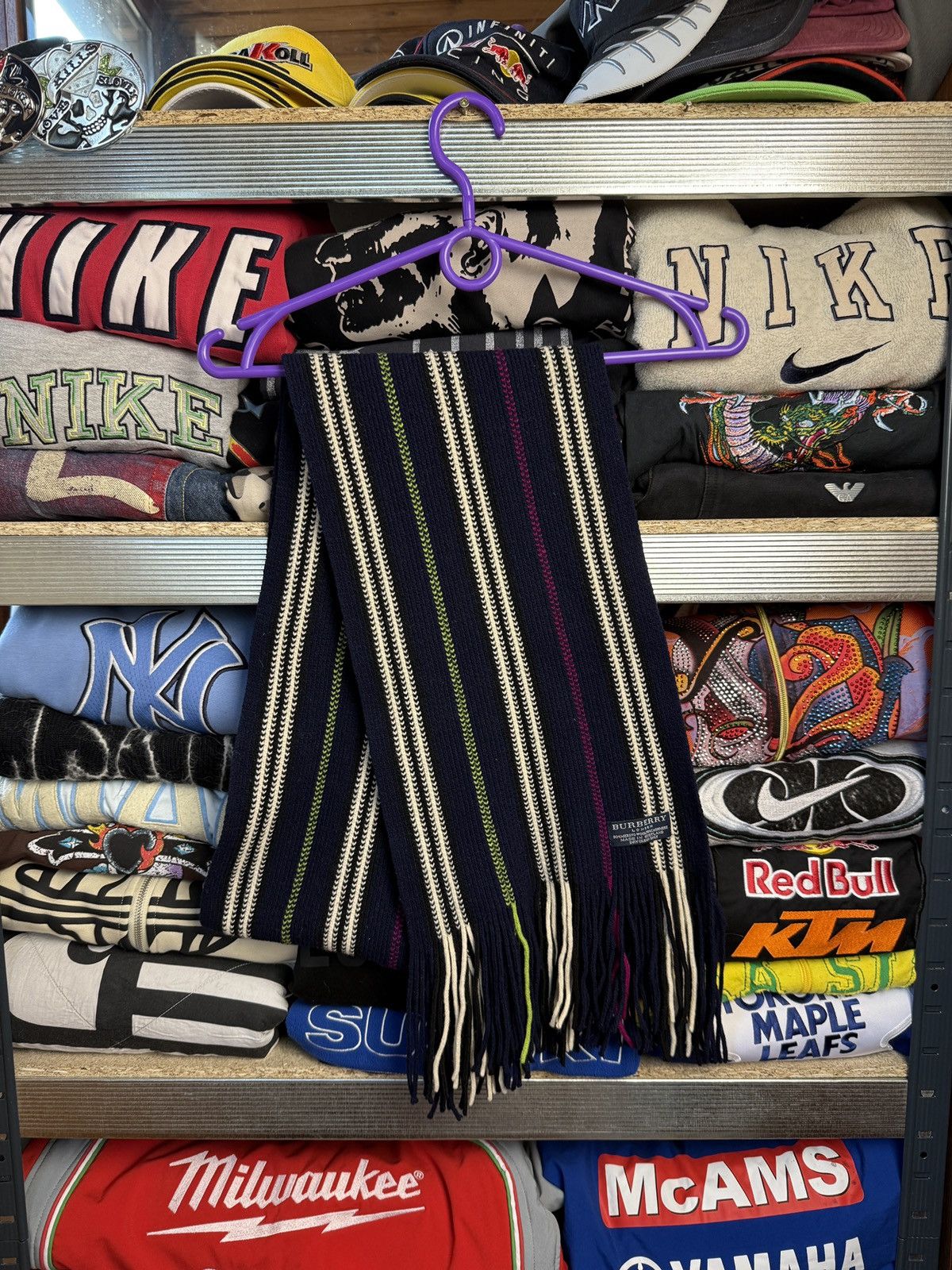 Burberry Burberry Blue Label Knit Wool Scarf Muffler Size ONE SIZE - 1 Thumbnail