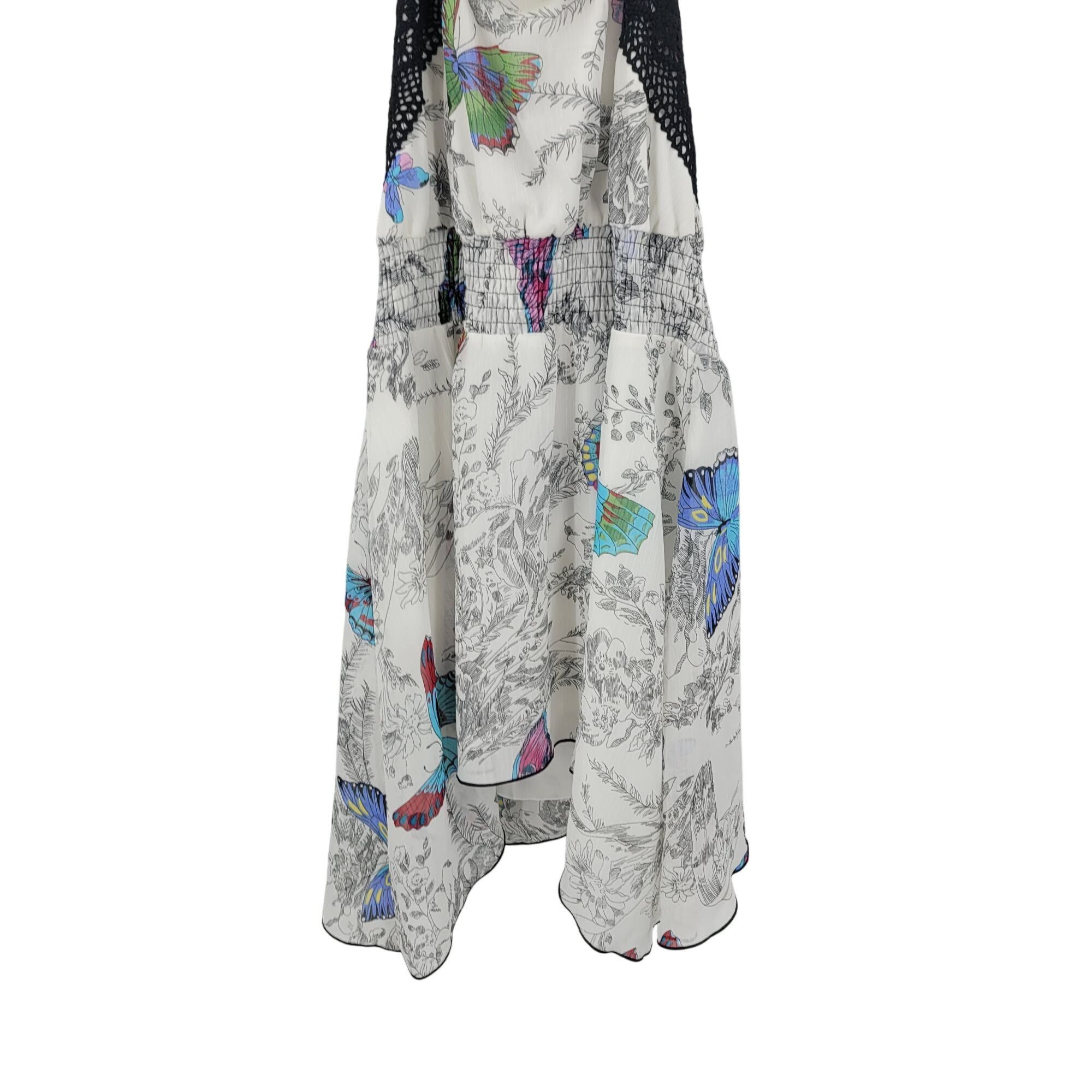 Other Y2K White Butterfly Halter Tunic Top Sz M Beaded Sharkbite S Size M / US 6-8 / IT 42-44 - 6 Thumbnail