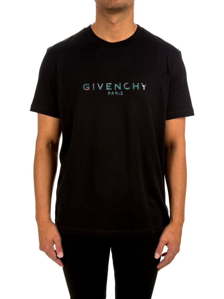 Givenchy Black Iridescent Blurred Logo T-Shirt Size US S / EU 44-46 / 1 - 2 Thumbnail