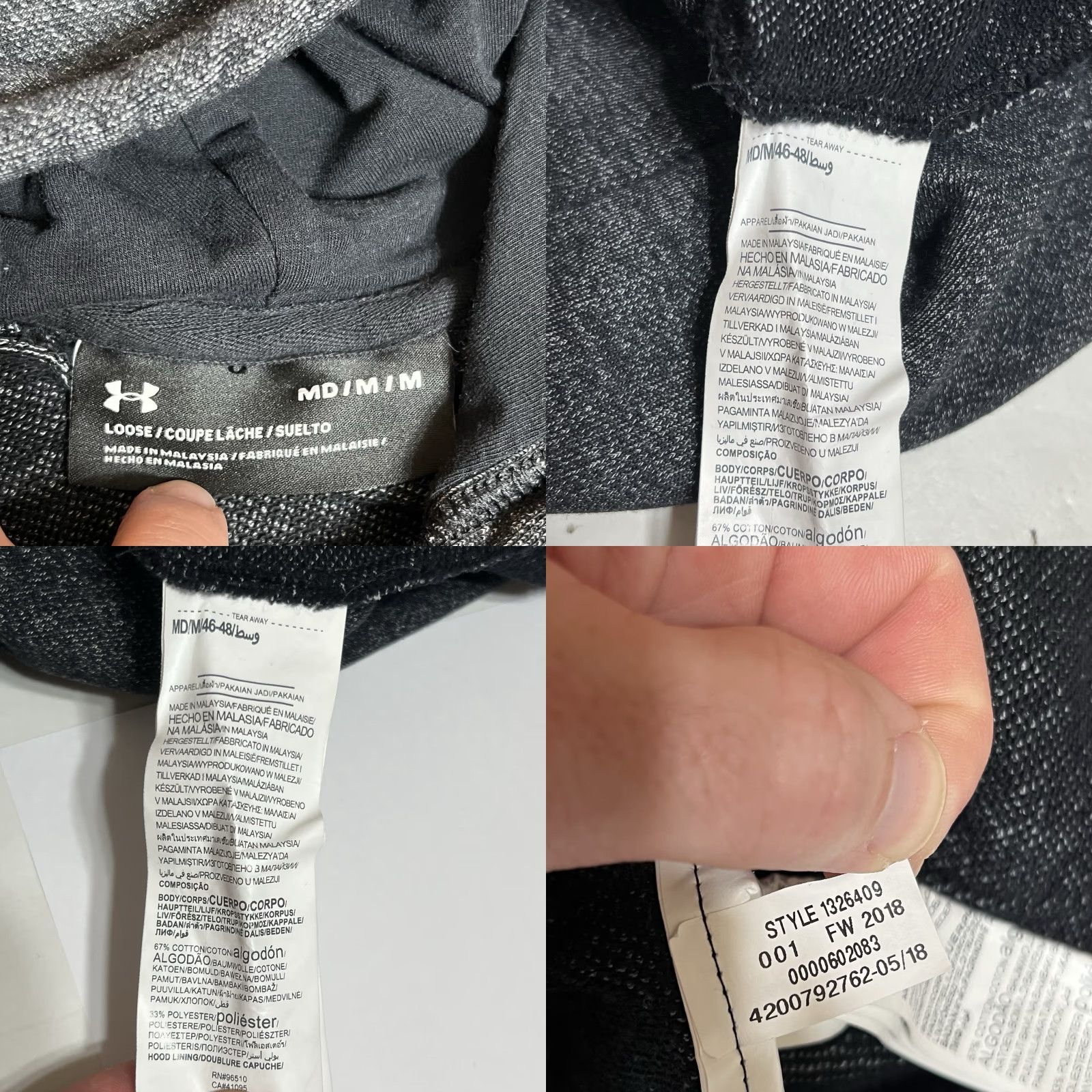 Under Armour PROJECT ROCK UA Men’s Short Sleeve Hoodie Pullover M Gray Logo Rock Mens Hoodie Regular Size US M / EU 48-50 / 2 - 8 Thumbnail