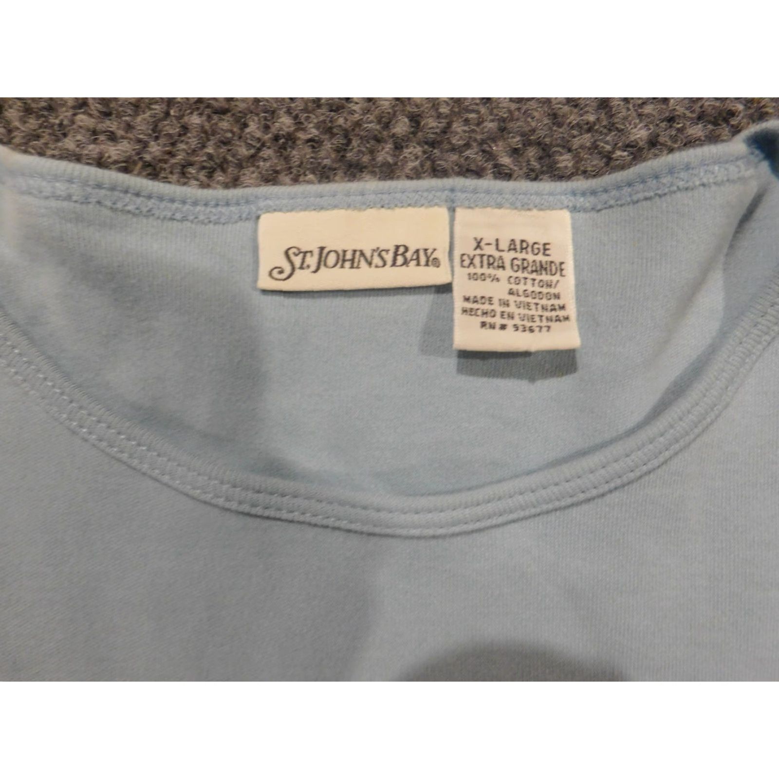 Vintage St. John's Bay Blouse XL Women Blue Crew Neck Pullover Rayon Stretch Casual Shirt Size XL / US 12-14 / IT 48-50 - 4 Thumbnail