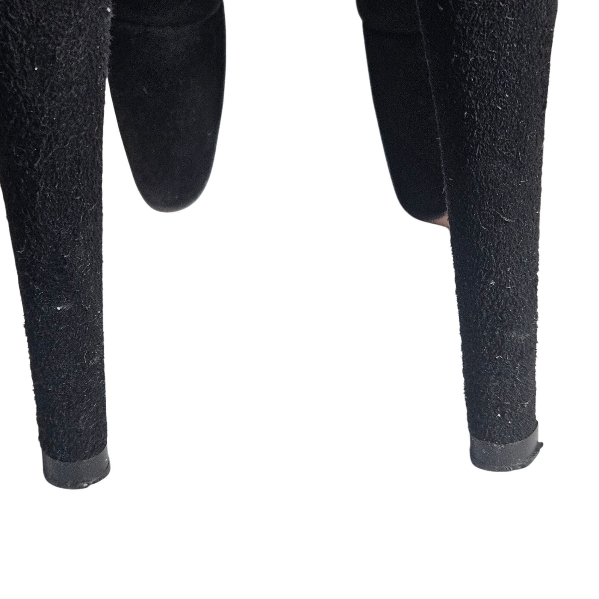 Prada VTG Y2K Prada blk suede peeptoe ankle-strap platform booties Size US 9 / IT 39 - 17 Thumbnail