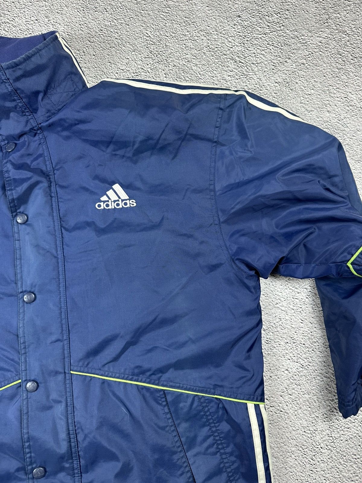 Adidas Vintage Adidas Down Puffer Jacket Striped Nylon Y2K Style Size US S / EU 44-46 / 1 - 11 Thumbnail